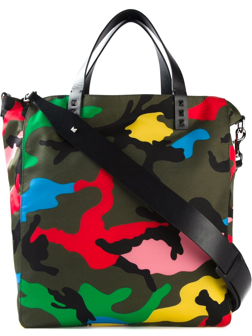 Valentino 'Rockstud' Camouflage Tote in Green for Men - Lyst
