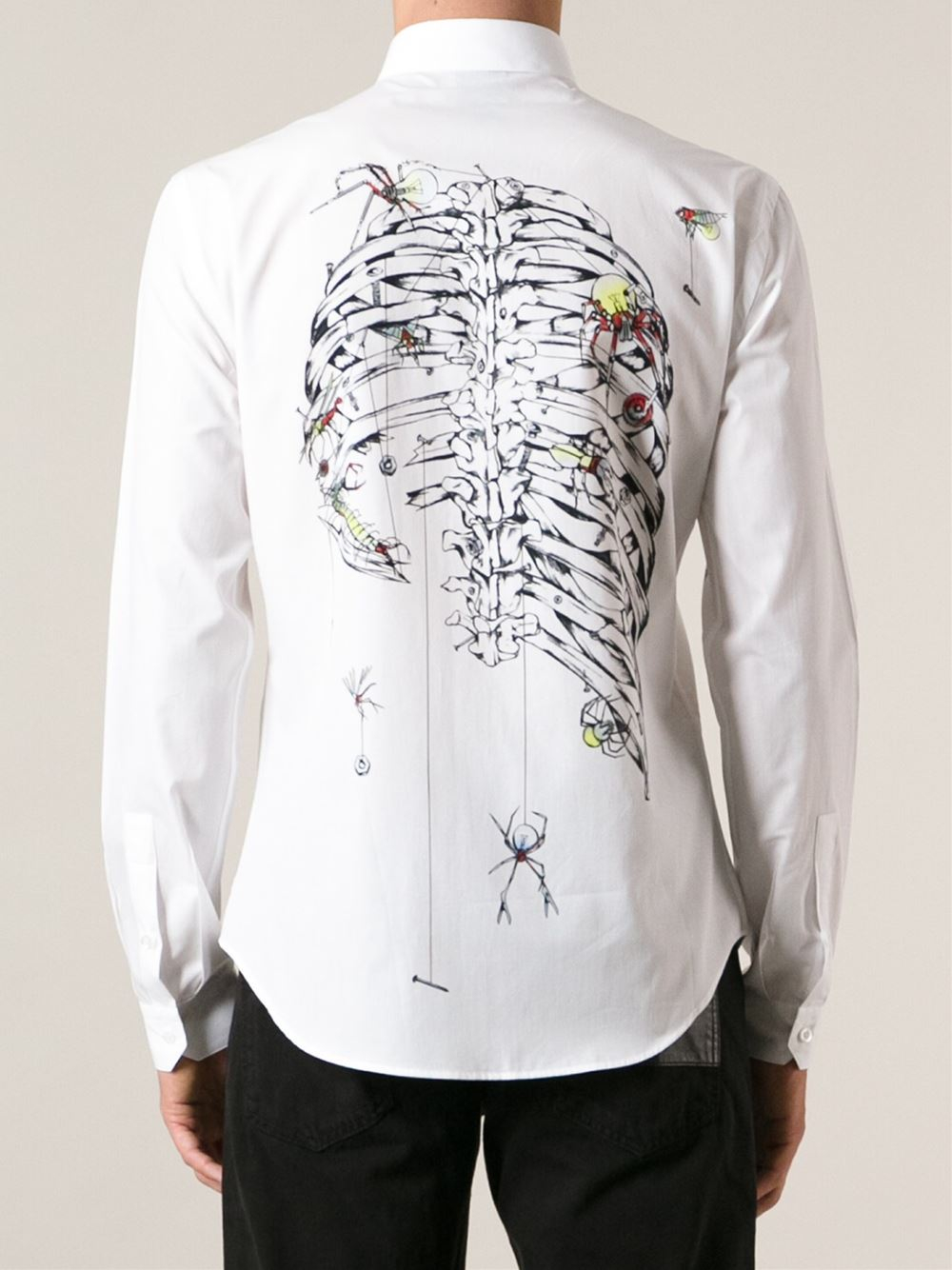 McQ Rib Cage and Insect Print Shirt in 