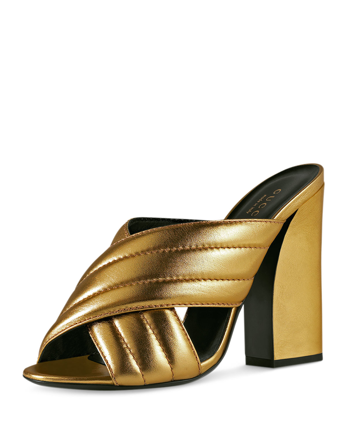gucci gold sandals heels