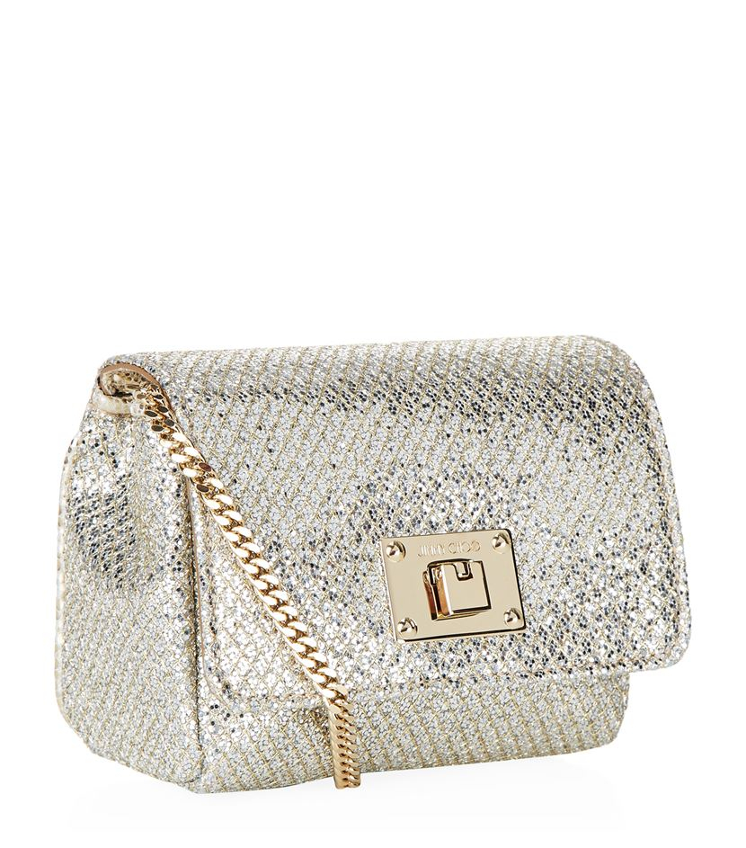 Jimmy Choo Mini Ruby Lamã© Glitter Crossbody Bag in Metallic - Lyst