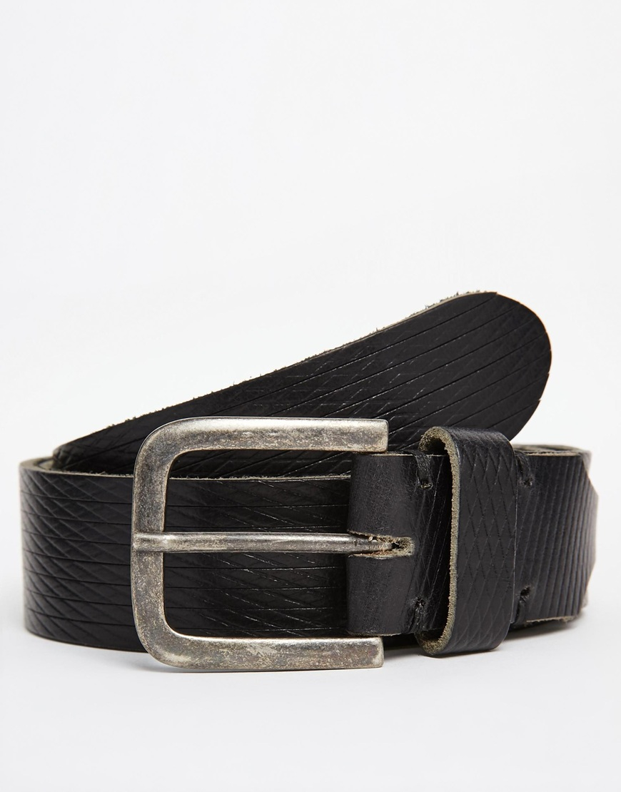 Jack & jones Leather Belt in Black for Men Lyst