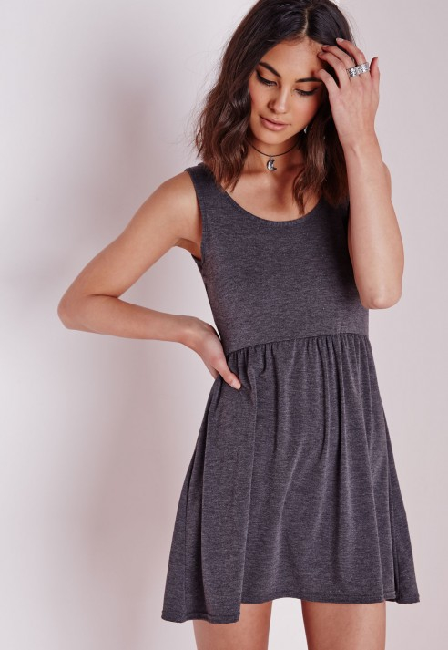 dark grey skater dress