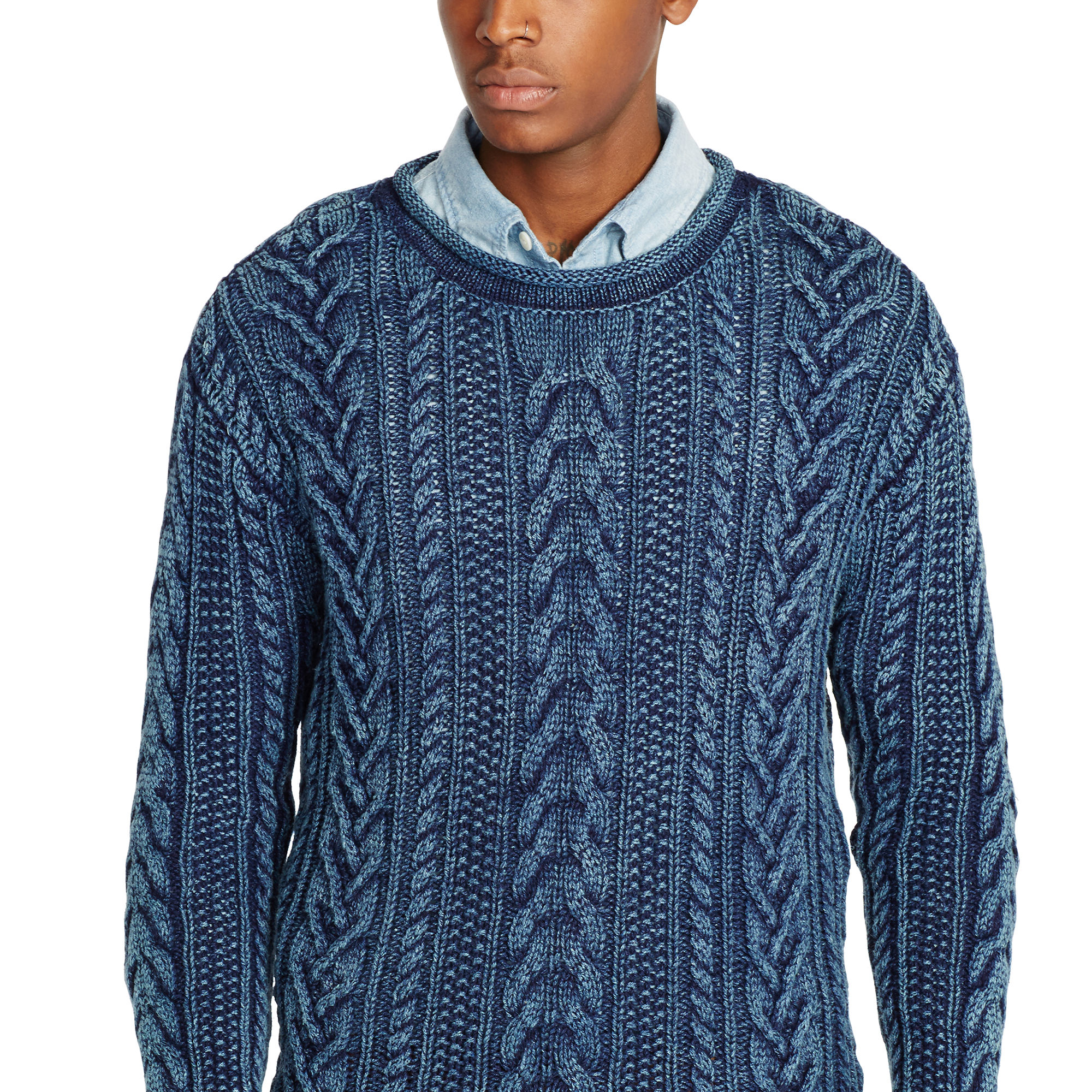 Denim & Supply Ralph Lauren Cable-knit Cotton Sweater in Indigo (Blue) for  Men - Lyst