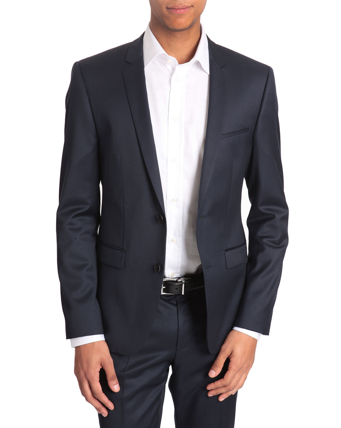 Hugo Adris Super 130 Slim-Fit Navy Suit in Blue for Men ...