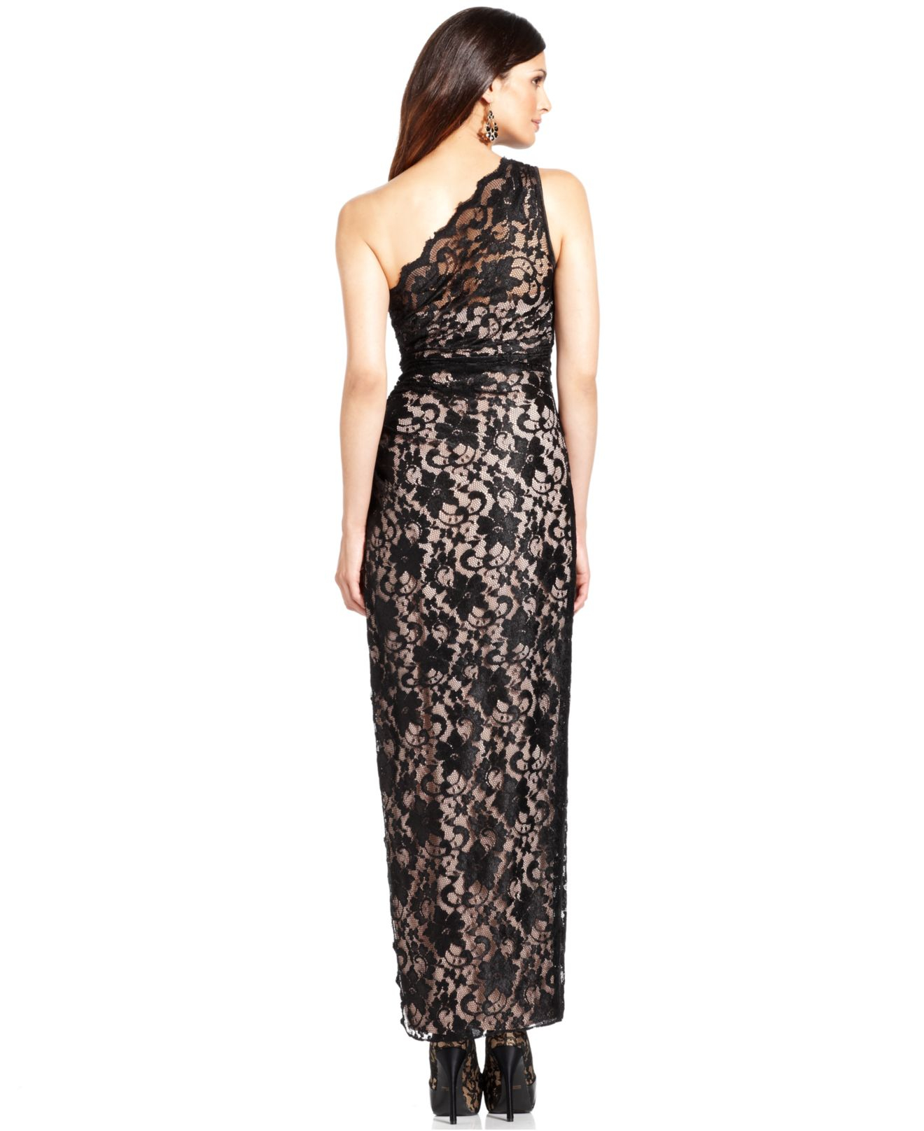 betsy and adam one shoulder gown