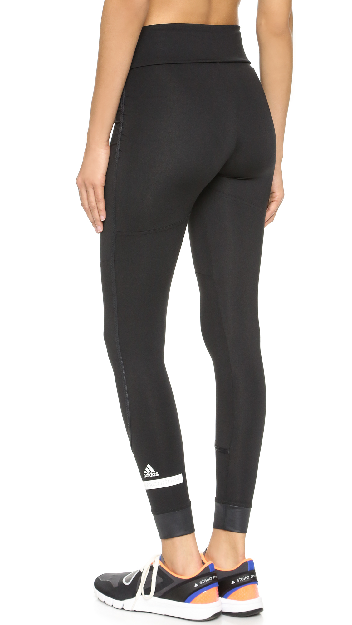 adidas By Stella McCartney Synthetic The Performance Fold Over Leggings in  Black - Lyst