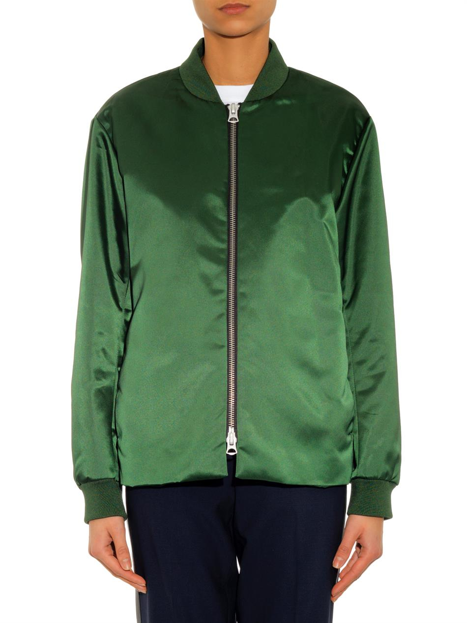 satin green jacket