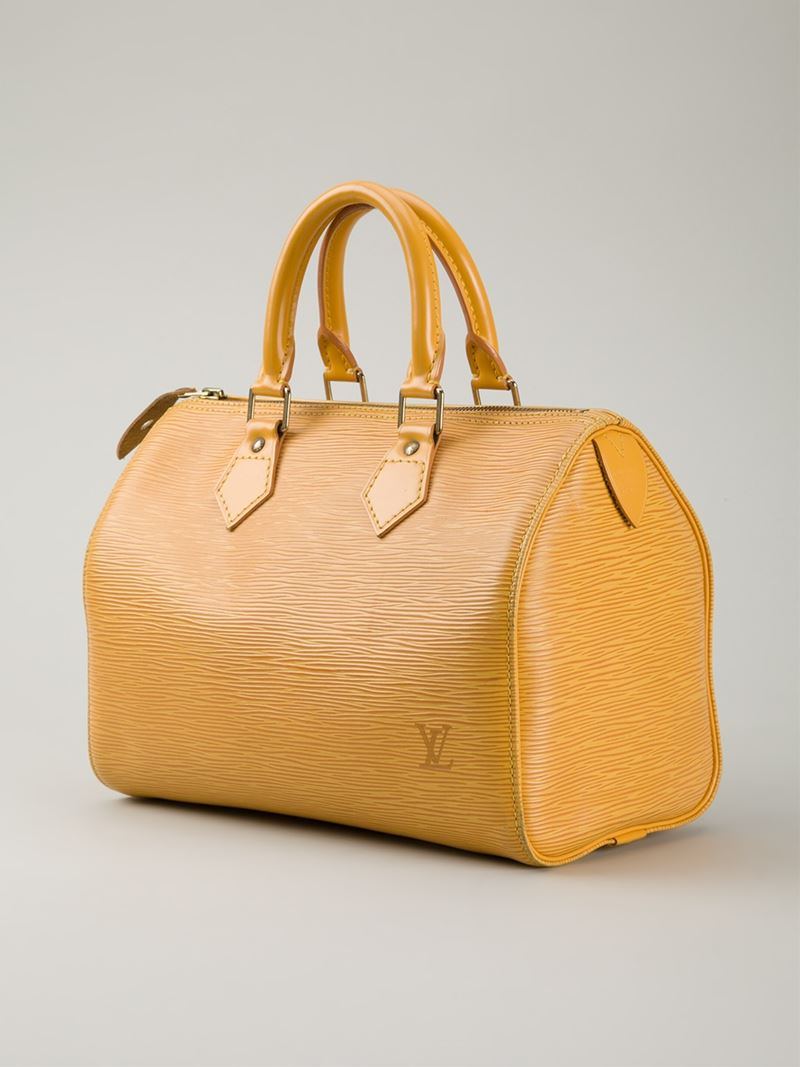 Louis Vuitton Leather &#39;epi Speedy 25&#39; Tote in Yellow & Orange (Yellow) - Lyst