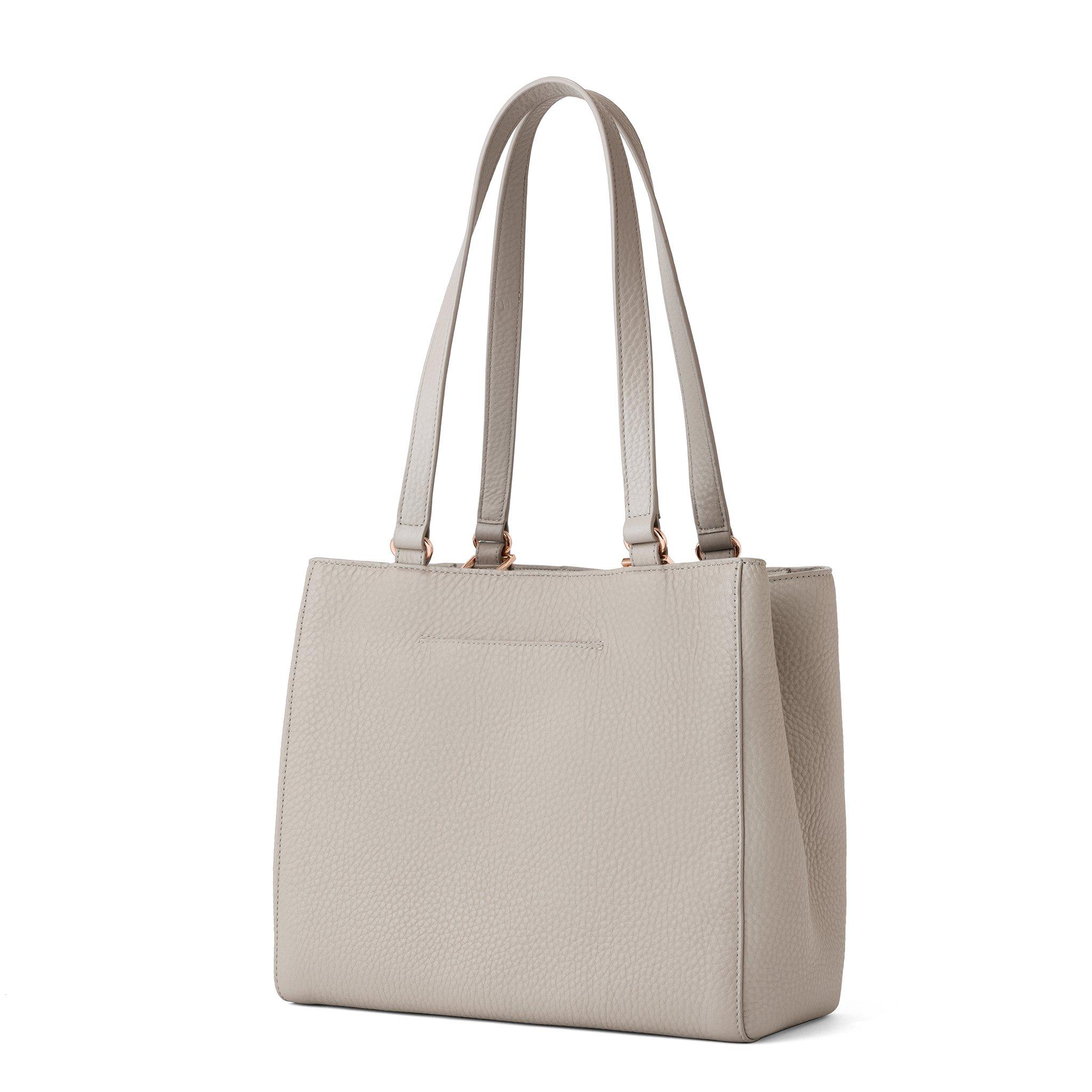 Dagne Dover Leather Allyn Tote In Bone, Small - Lyst