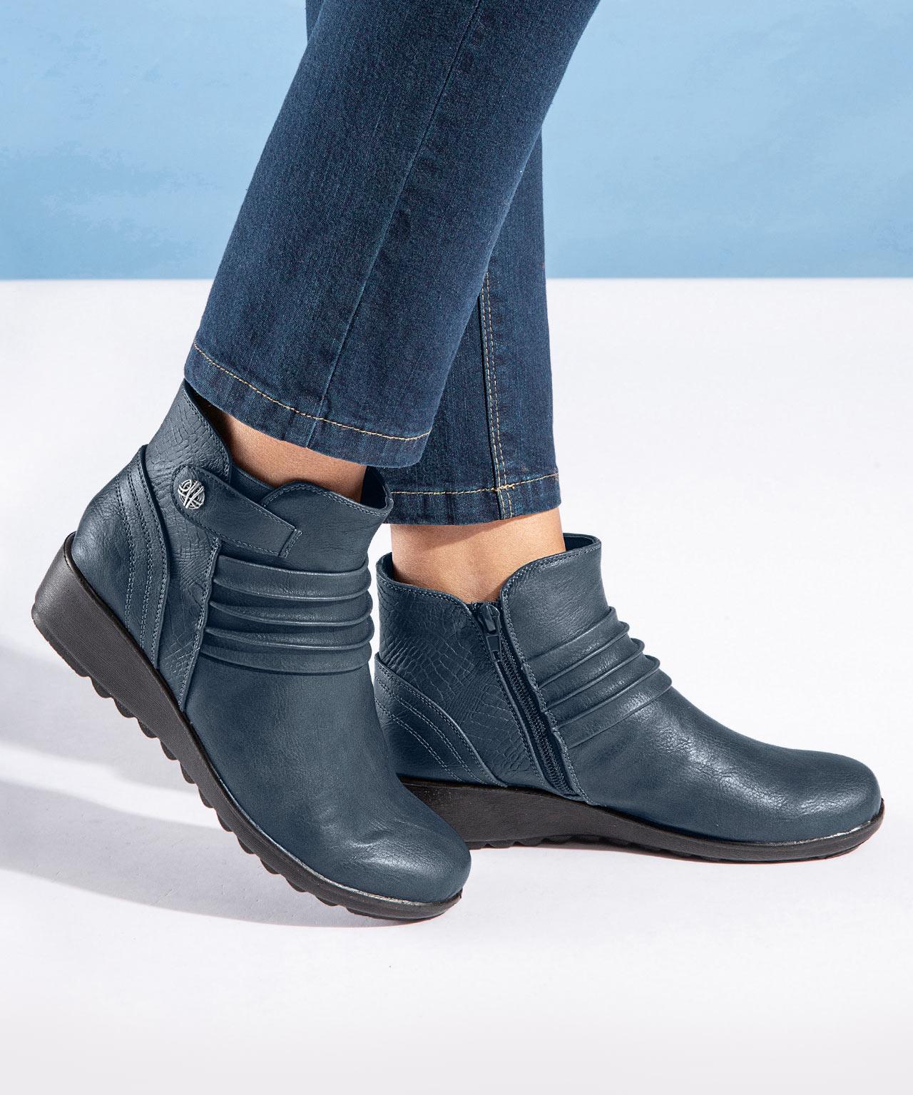 DAMART Leather Cushion Walk Boots in Blue Lyst DAMART Leather Cushion Walk Boots in Blue Lyst