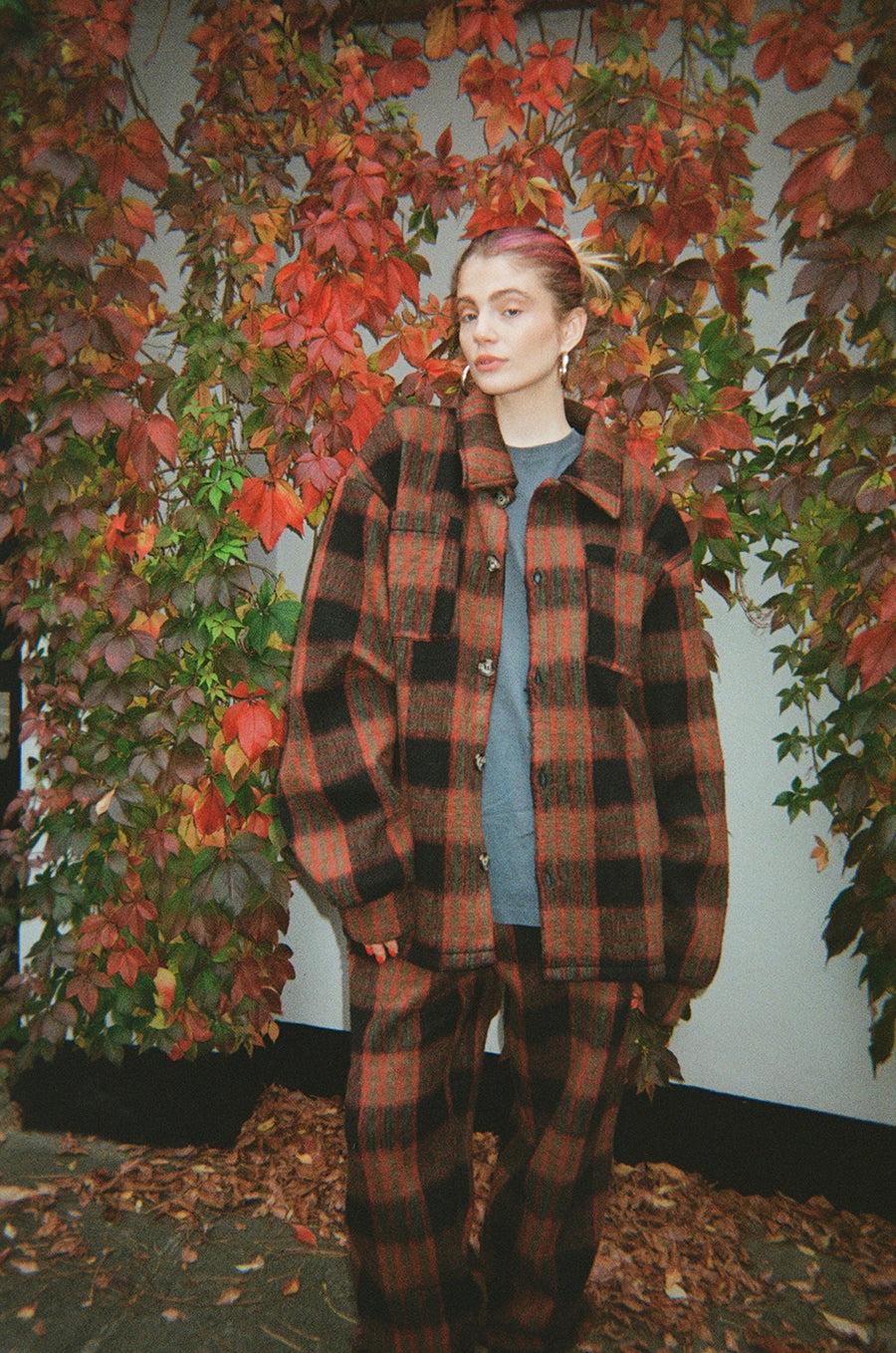 Damson Madder Check Borg Jacket X Harry Kirton in Black Lyst UK