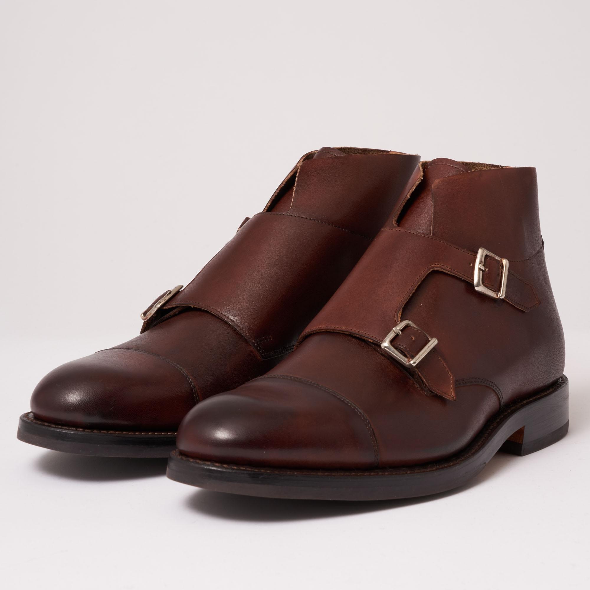 Grenson Leather Hansel Double Monk Strap Boot in Brown for Men - Lyst