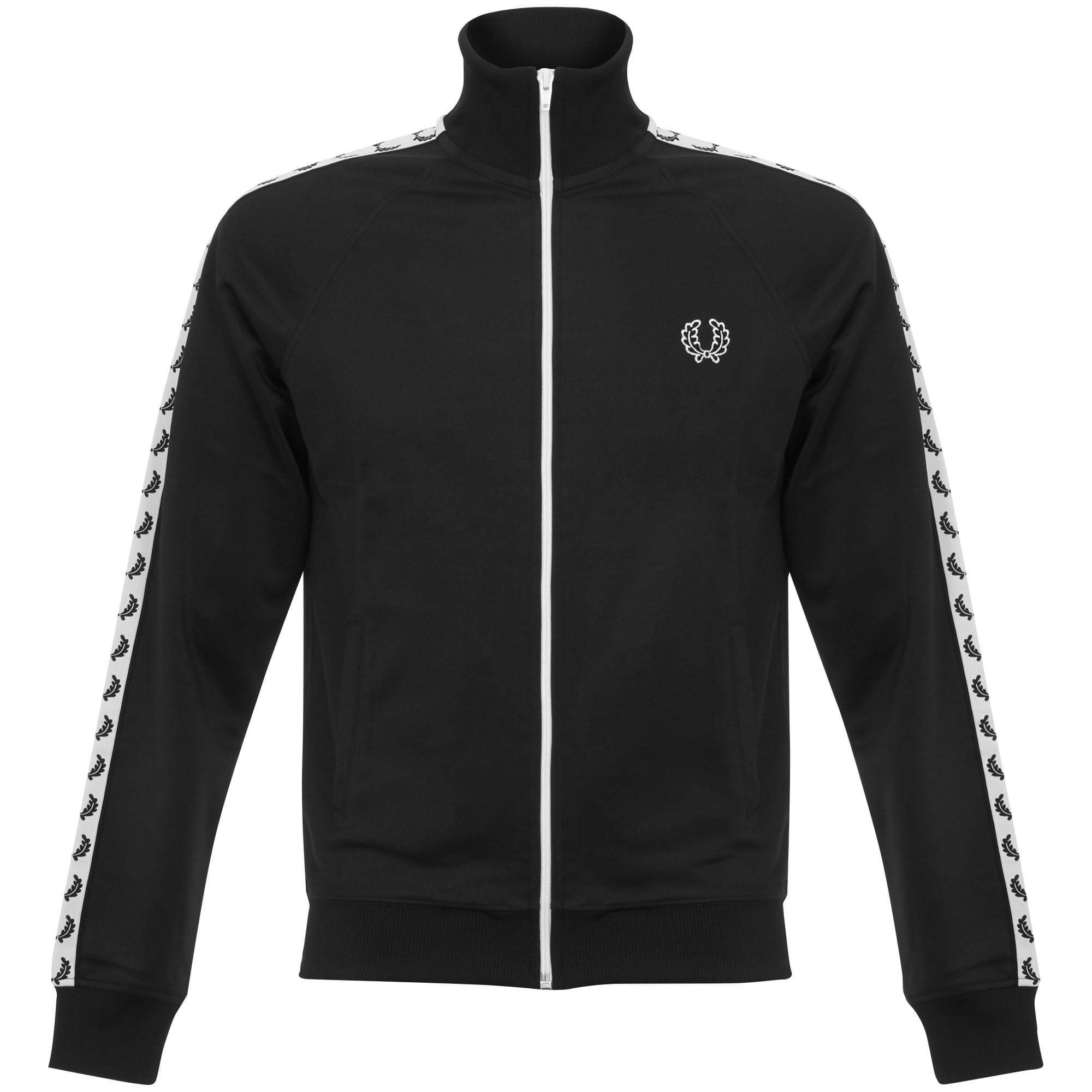 fred perry track jacket contrast panel black