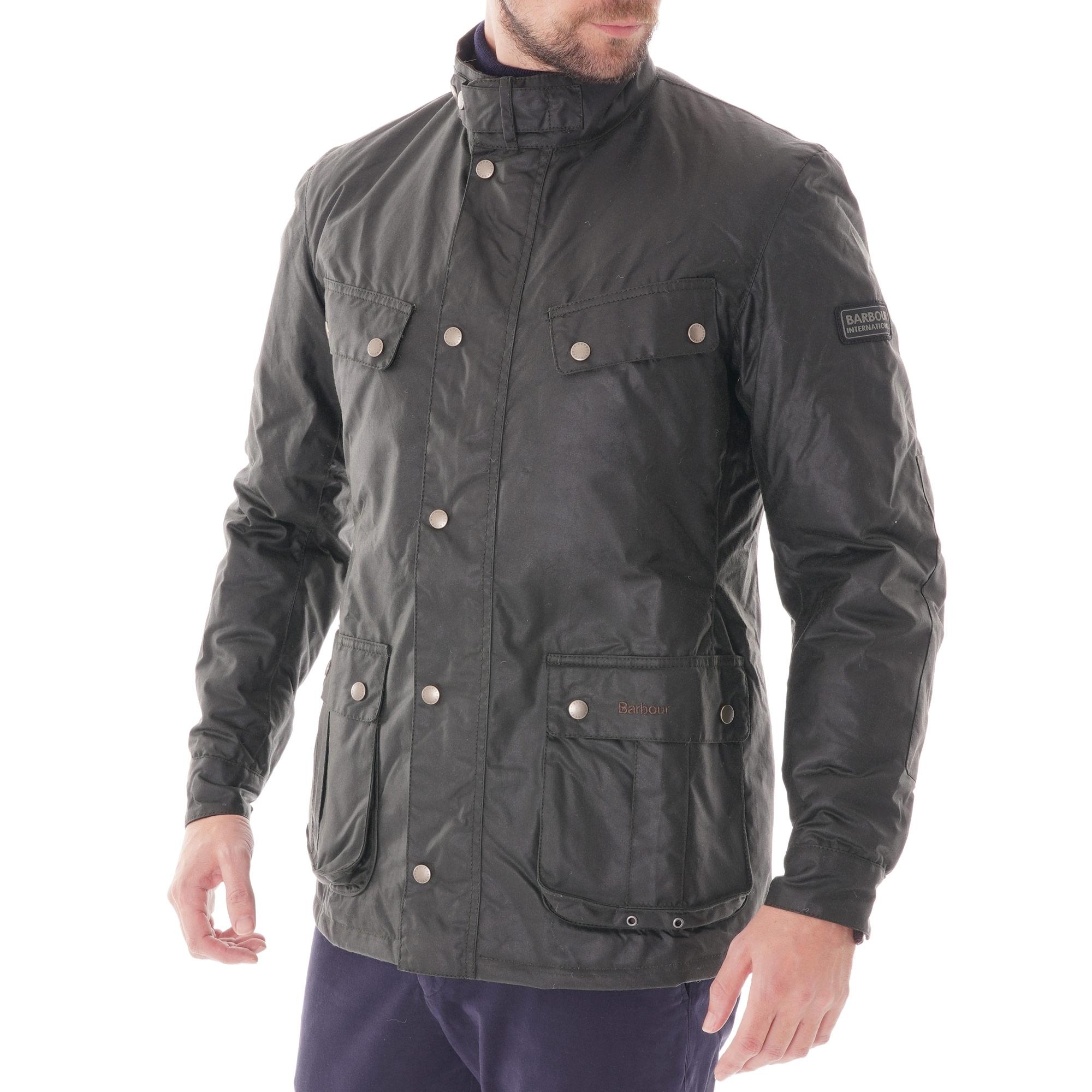 Barbour Cotton Barbour Sage Duke Waxed Jacket Mwx0337 for Men Lyst