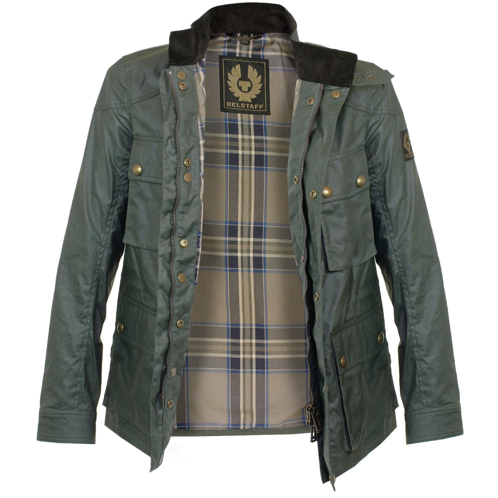 Belstaff Cotton Trialmaster Ash Green Waxed Jacket for Men Lyst