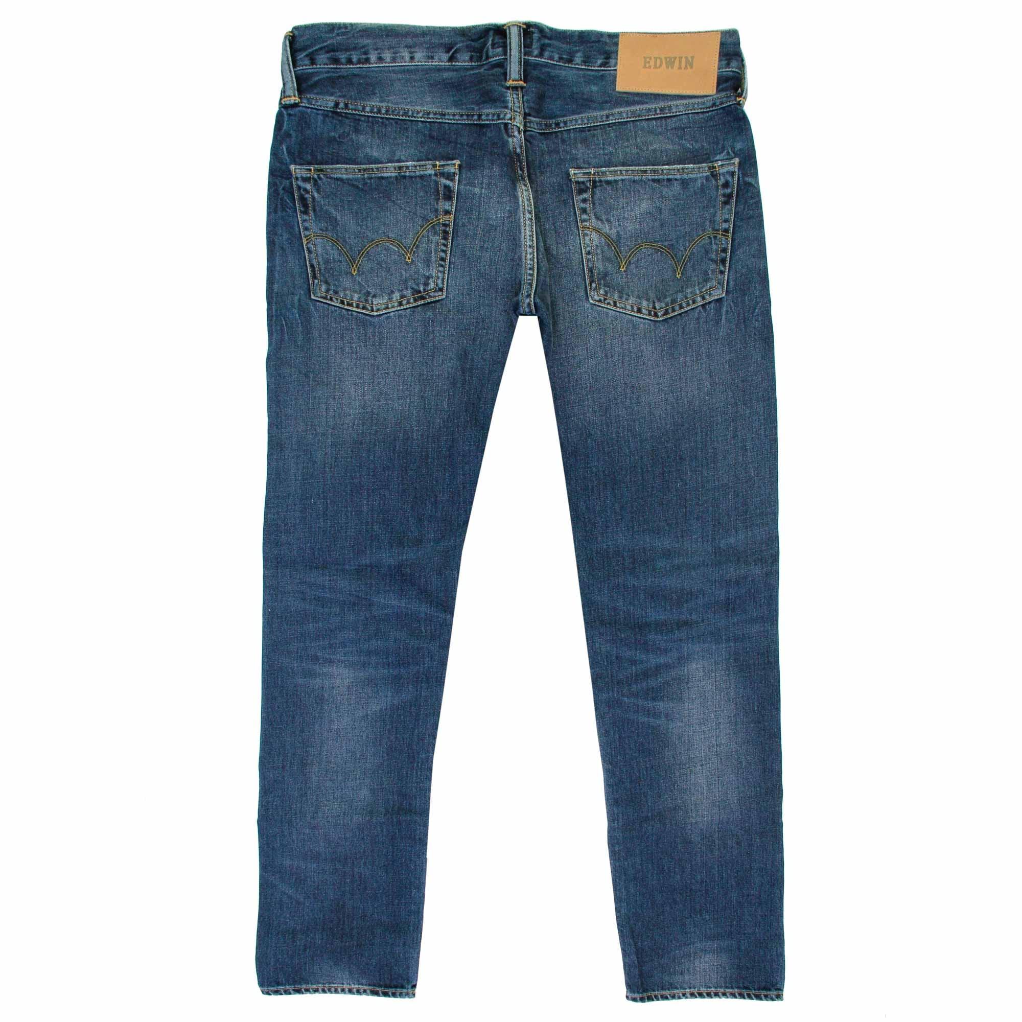 Lyst - Edwin Ed-80 Slim Tapered Deep Blue Denim Jeans I02250039 in Blue ...