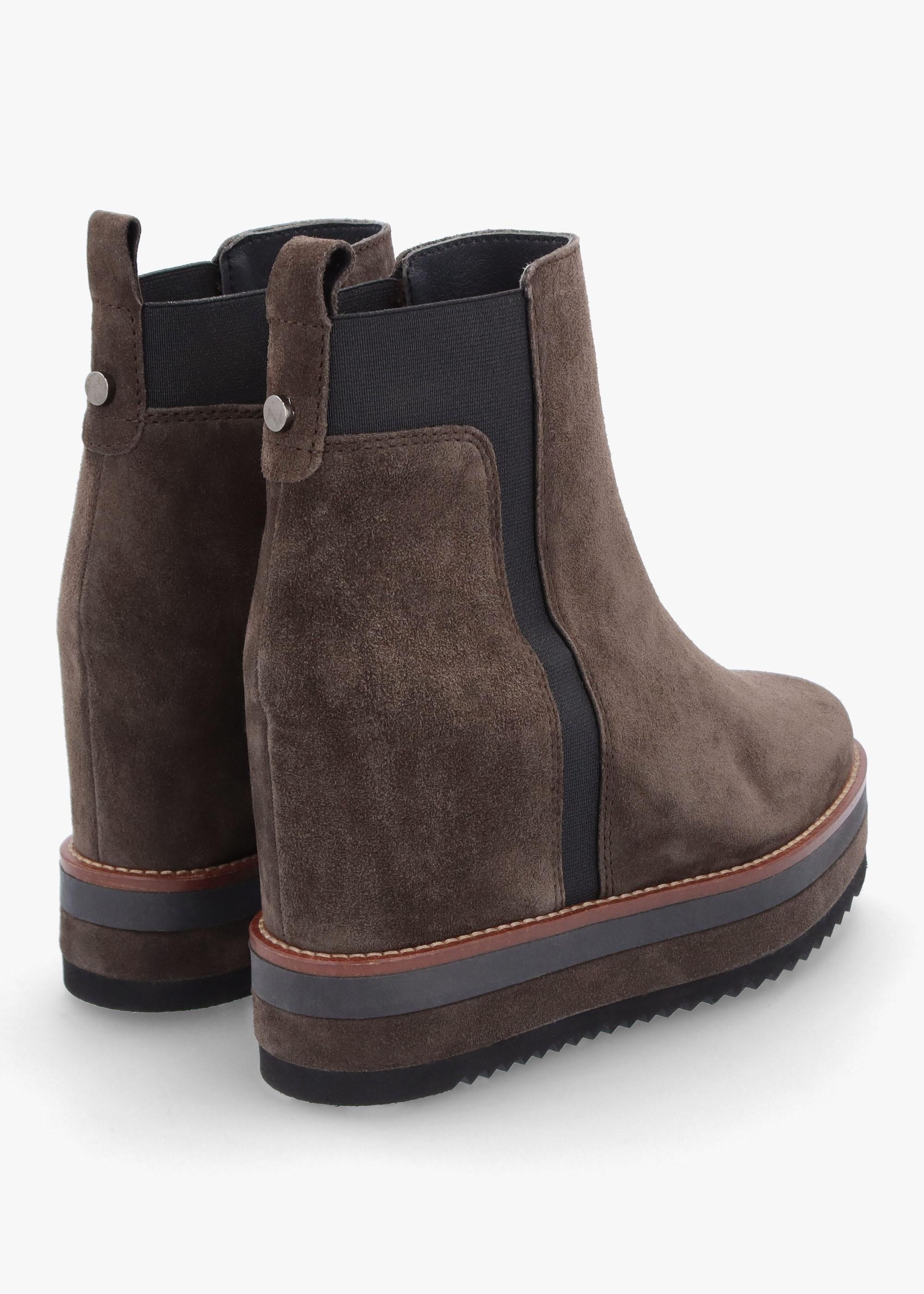 Alpe Azure Brown Suede Wedge Chelsea Boots Lyst UK