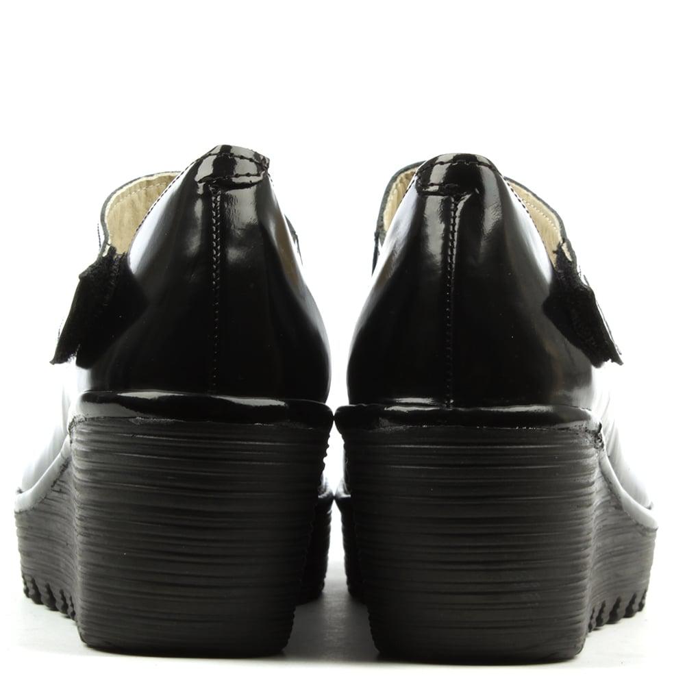 Fly London Yasi Black Patent Leather Mary Jane Wedge Shoe Lyst