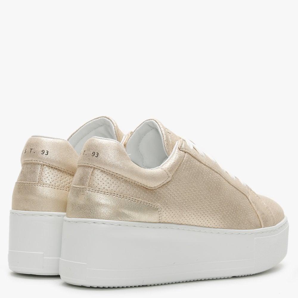 metallic flatform trainers