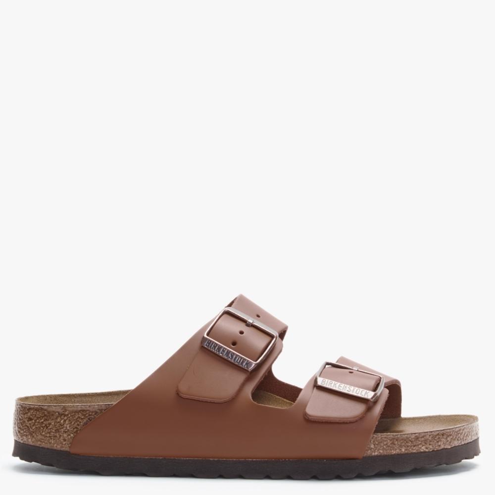 Birkenstock Arizona Ginger Brown Natural Leather Two Bar Mules | Lyst