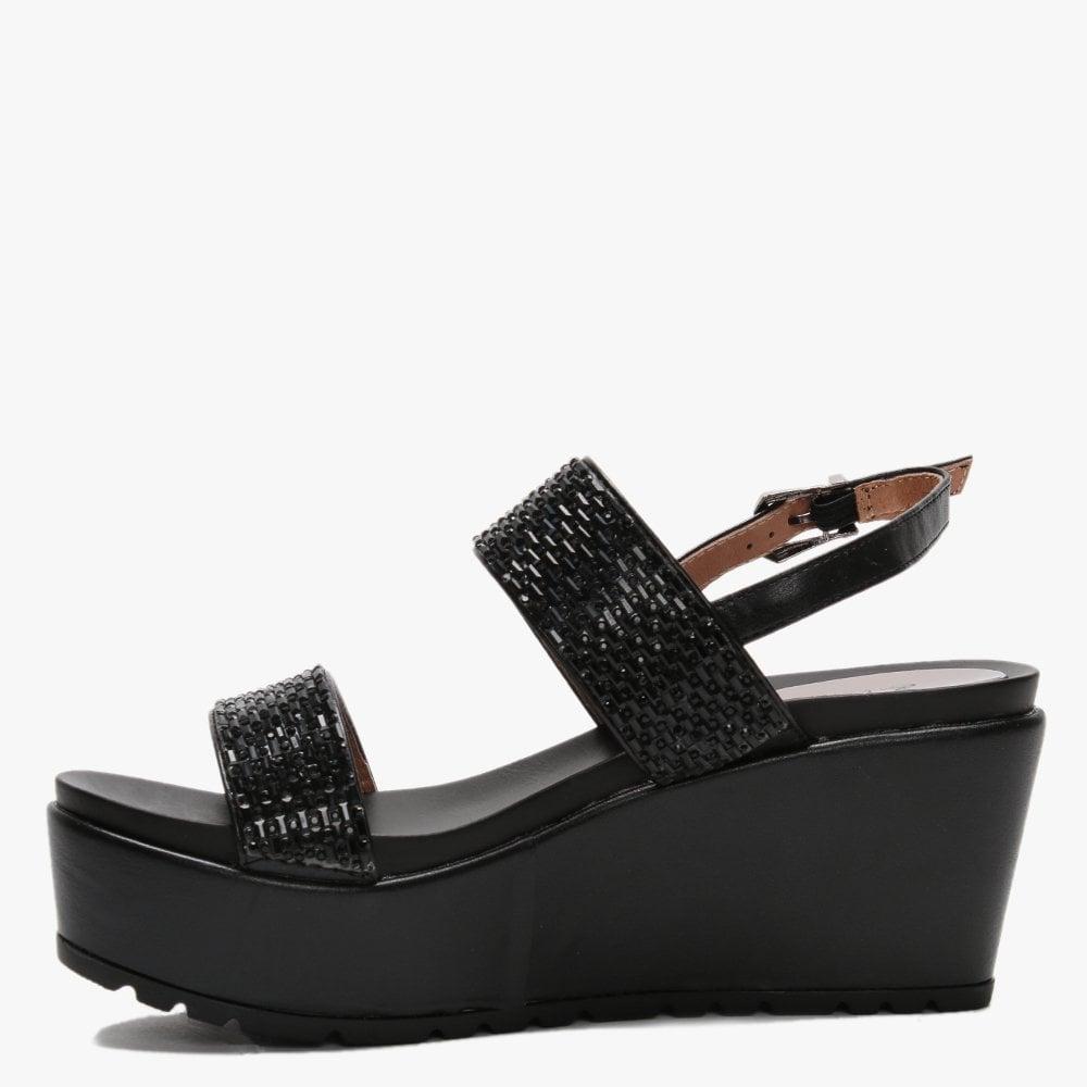 moda in pelle black sandals