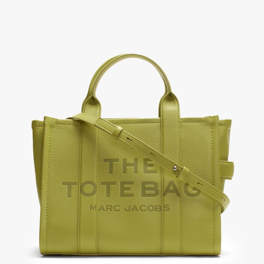 Marc Jacobs The Leather Medium Citronelle Tote Bag in Green | Lyst
