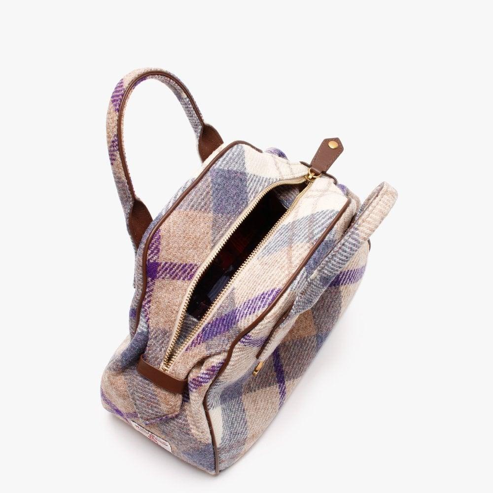 Classic Tweed Plaid Tote Bag With Twilly Scarf Decor, Large Capacity