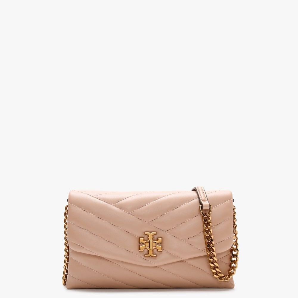 Tory Burch Kira Chevron Quilted Devon Sand Leather Chain Wallet in Natural  | Lyst