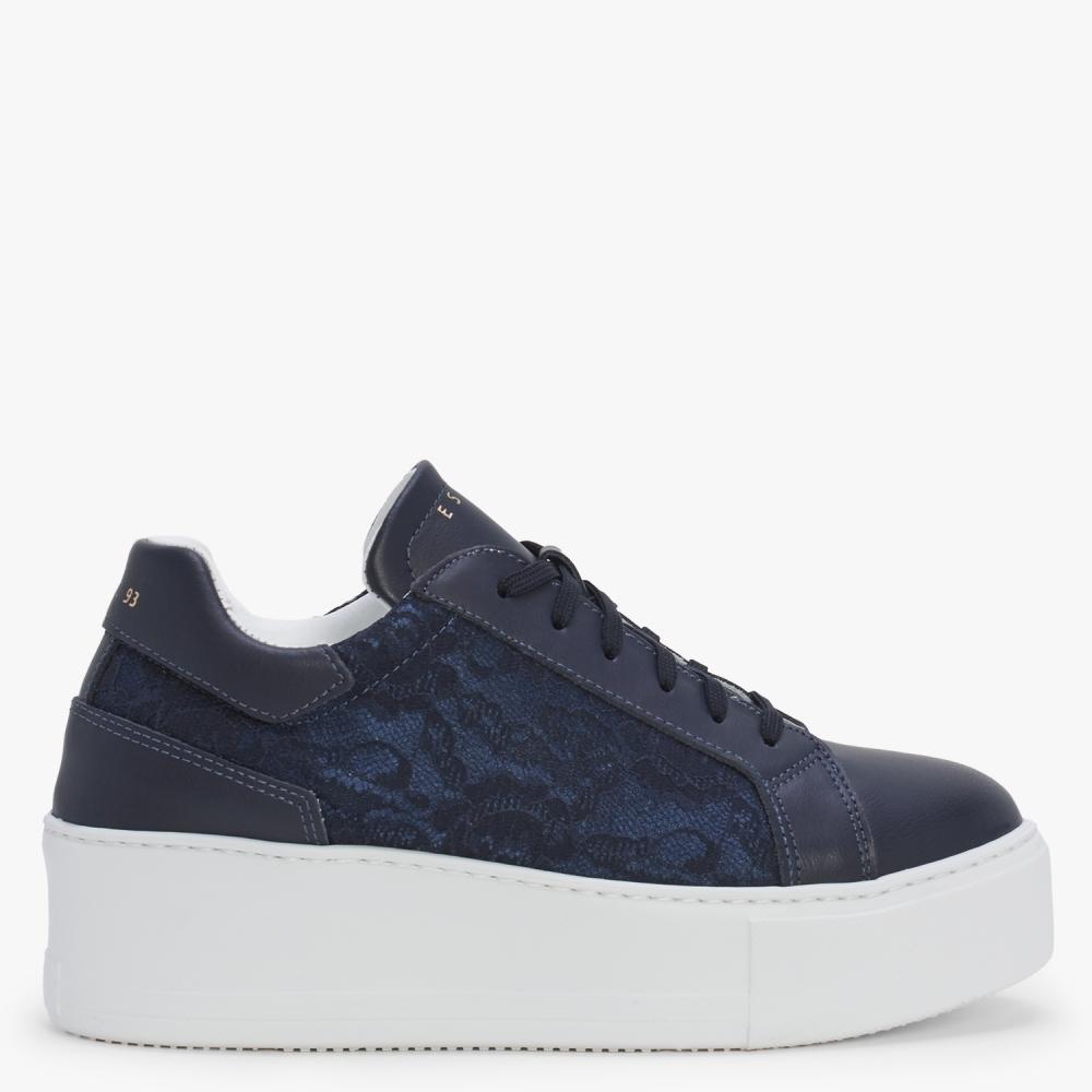 navy flatform trainers