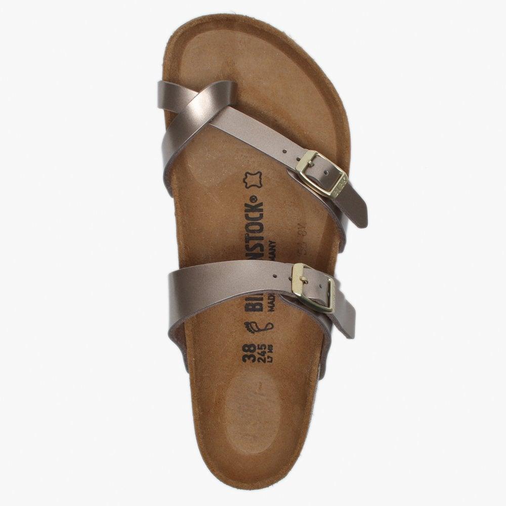 birkenstock electric metallic taupe mayari