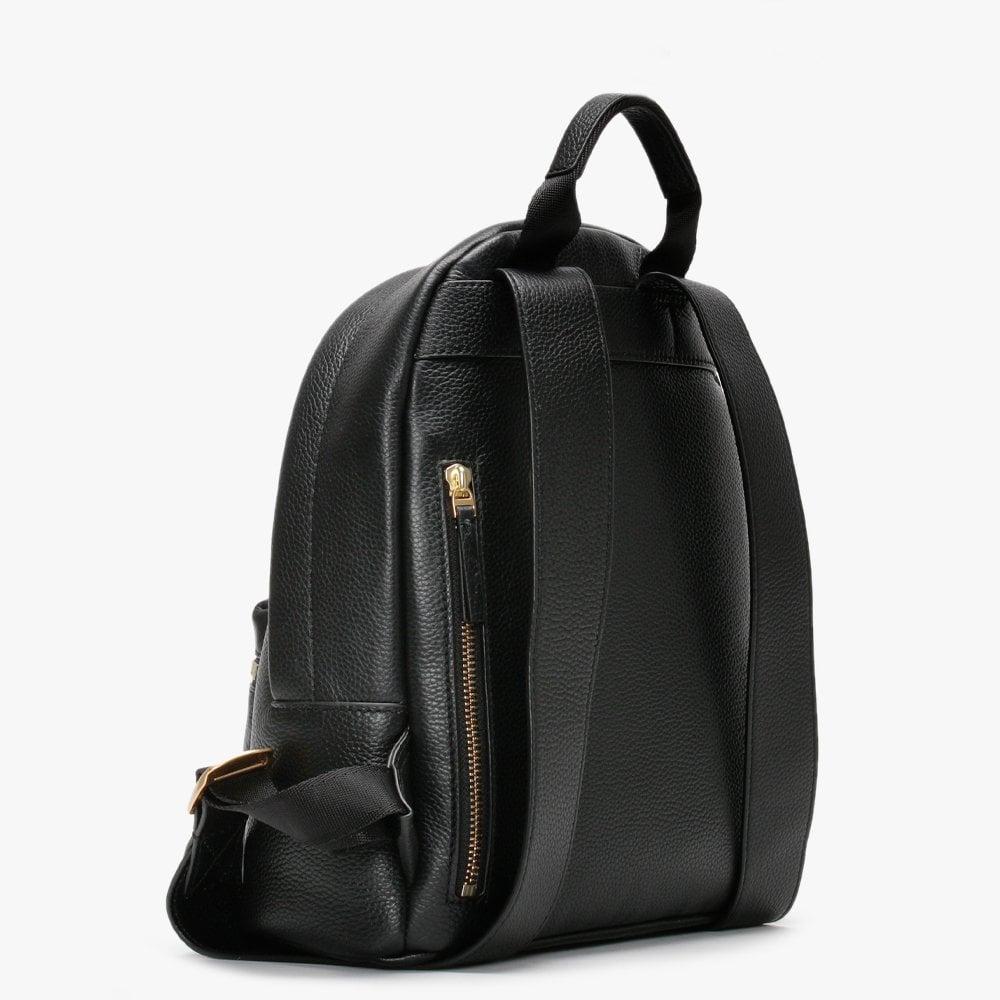 Tory Burch Small Perry Bombe Black Leather Backpack | Lyst