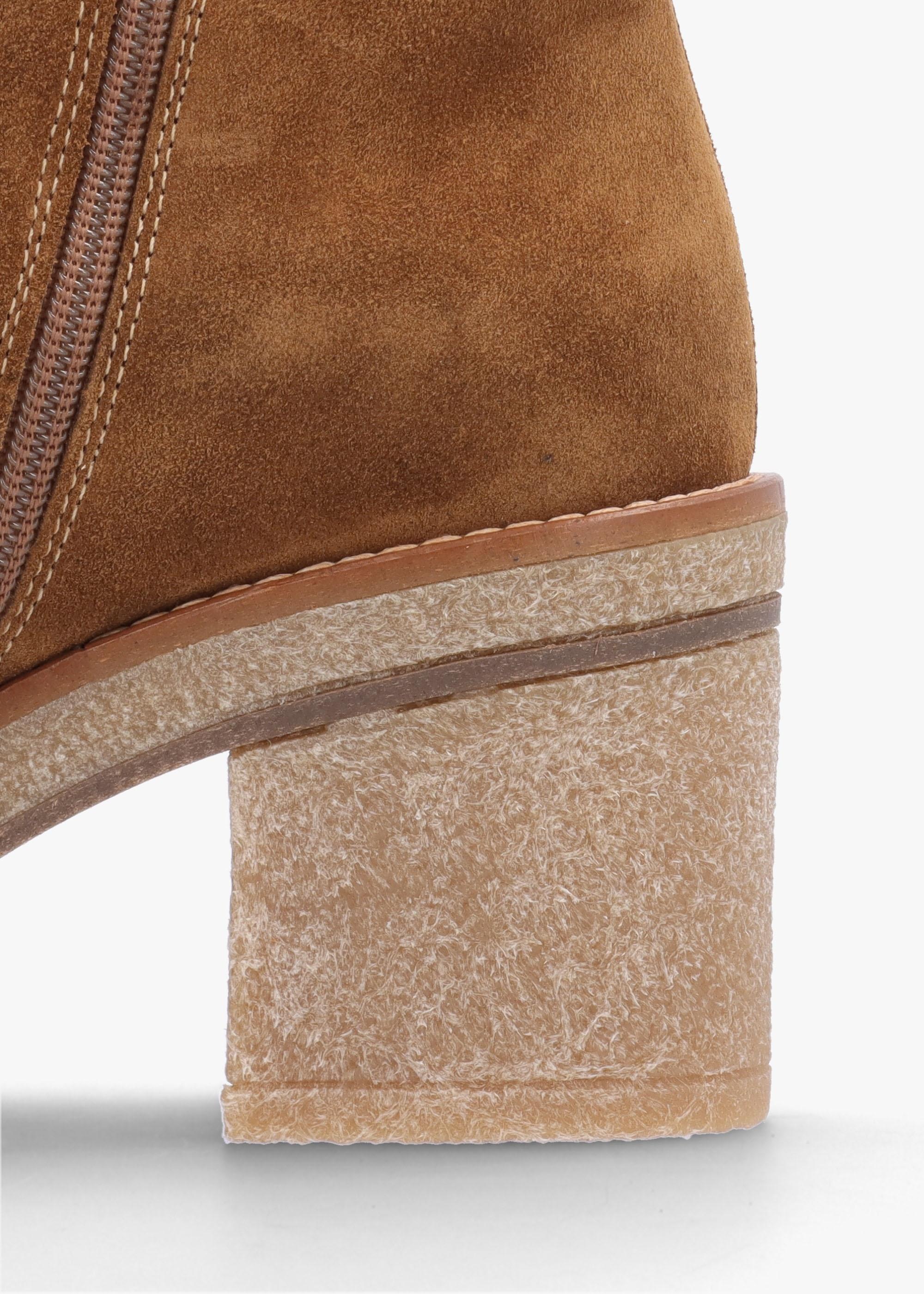 Alpe Airy Tan Suede Block Heel Ankle Boots in Brown Lyst UK