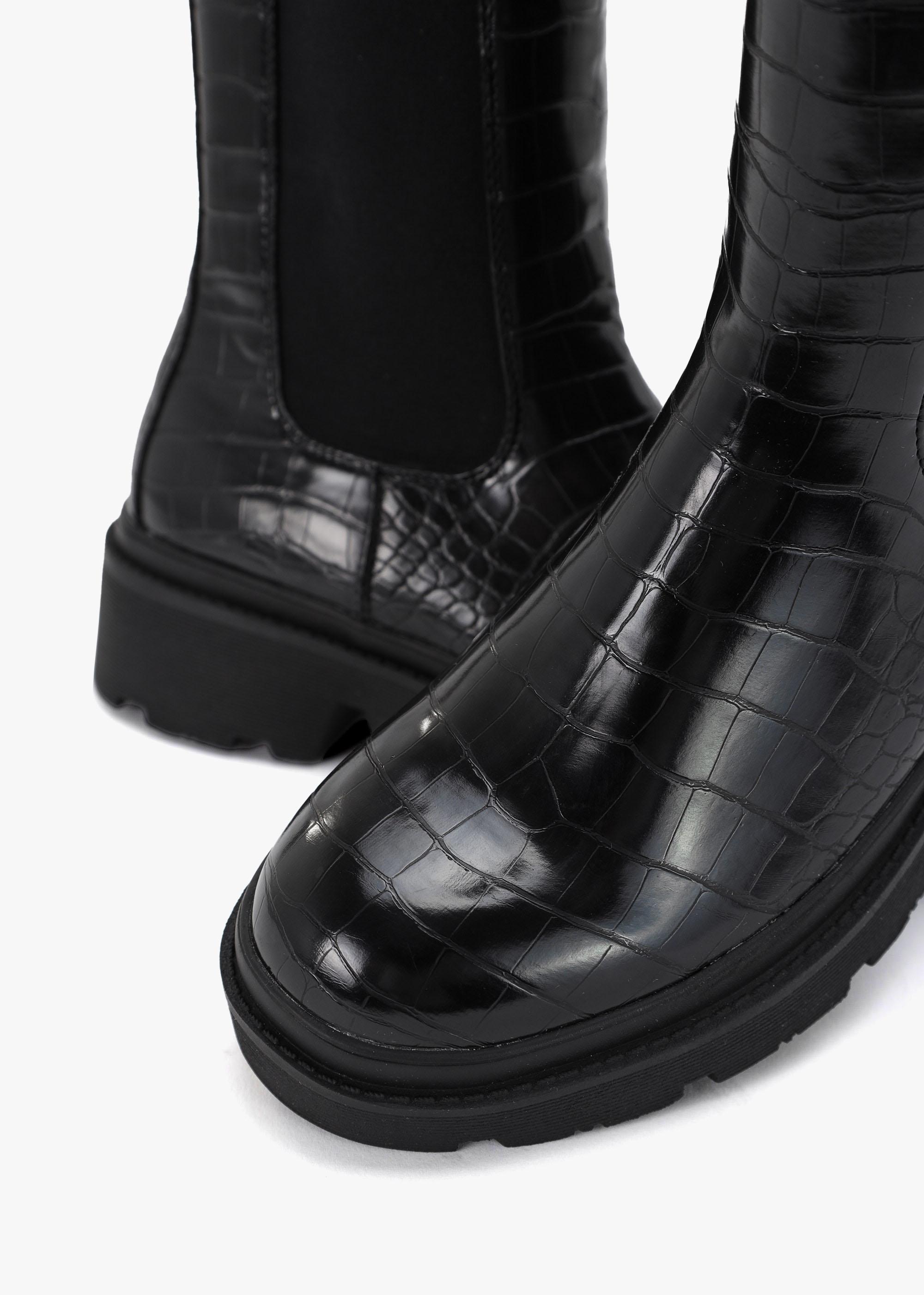 Guess Croc High Pull On Boot in Black Lyst UK