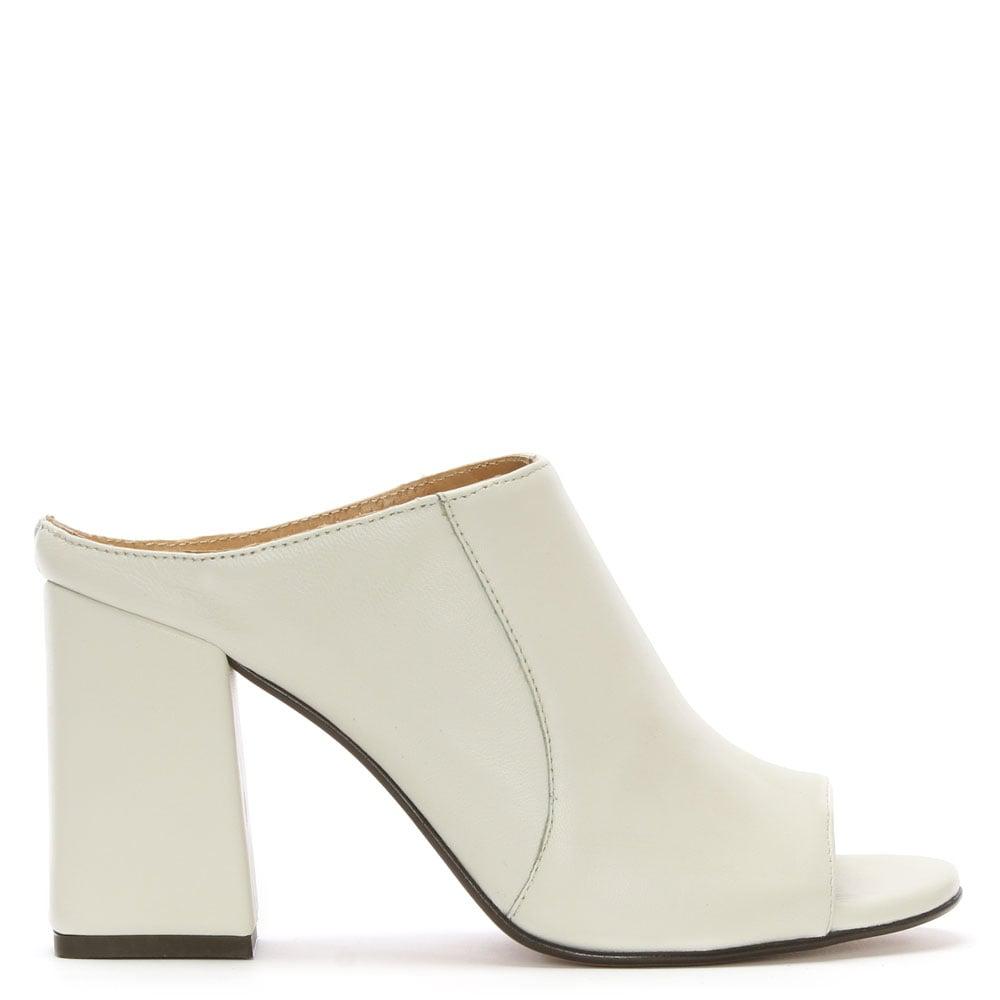 block heel leather mules