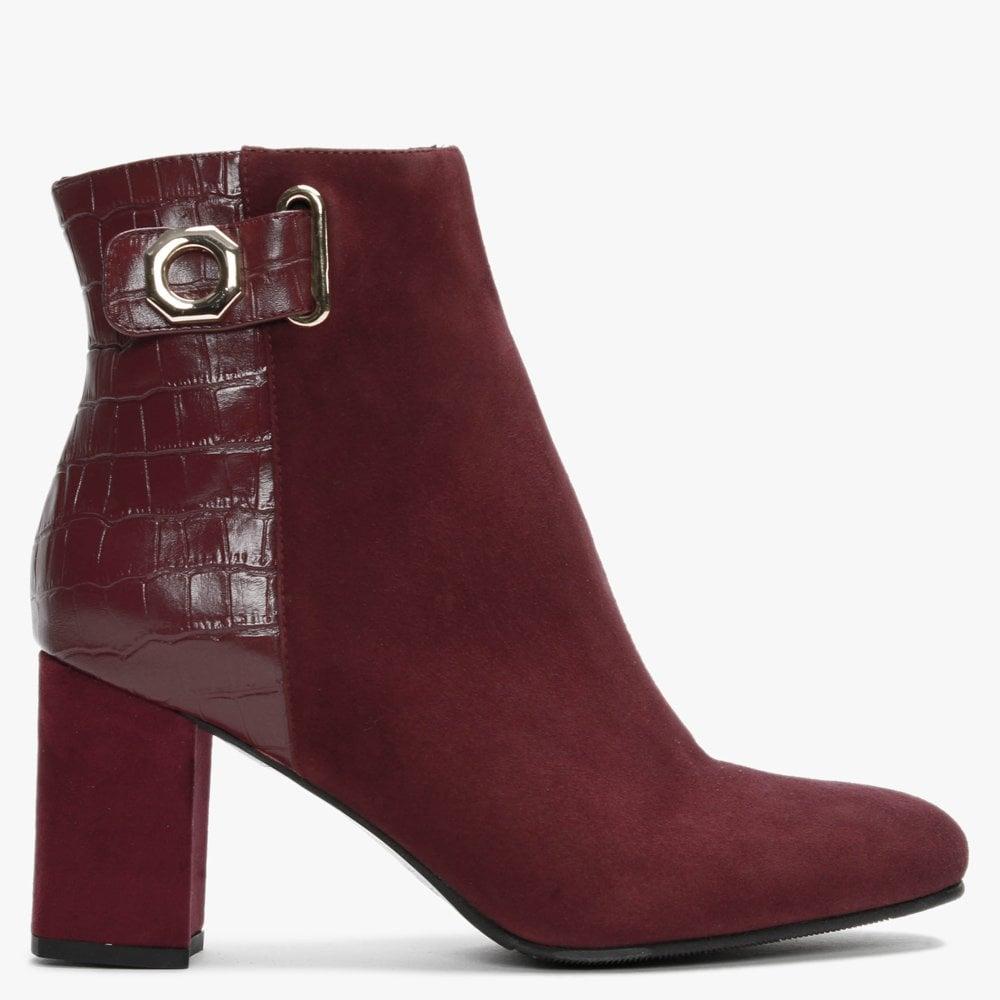 maroon suede ankle boots