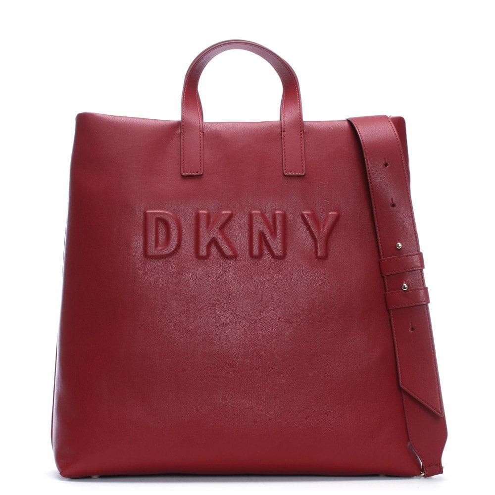 DKNY Willow Leather Tote Bag Black Gold