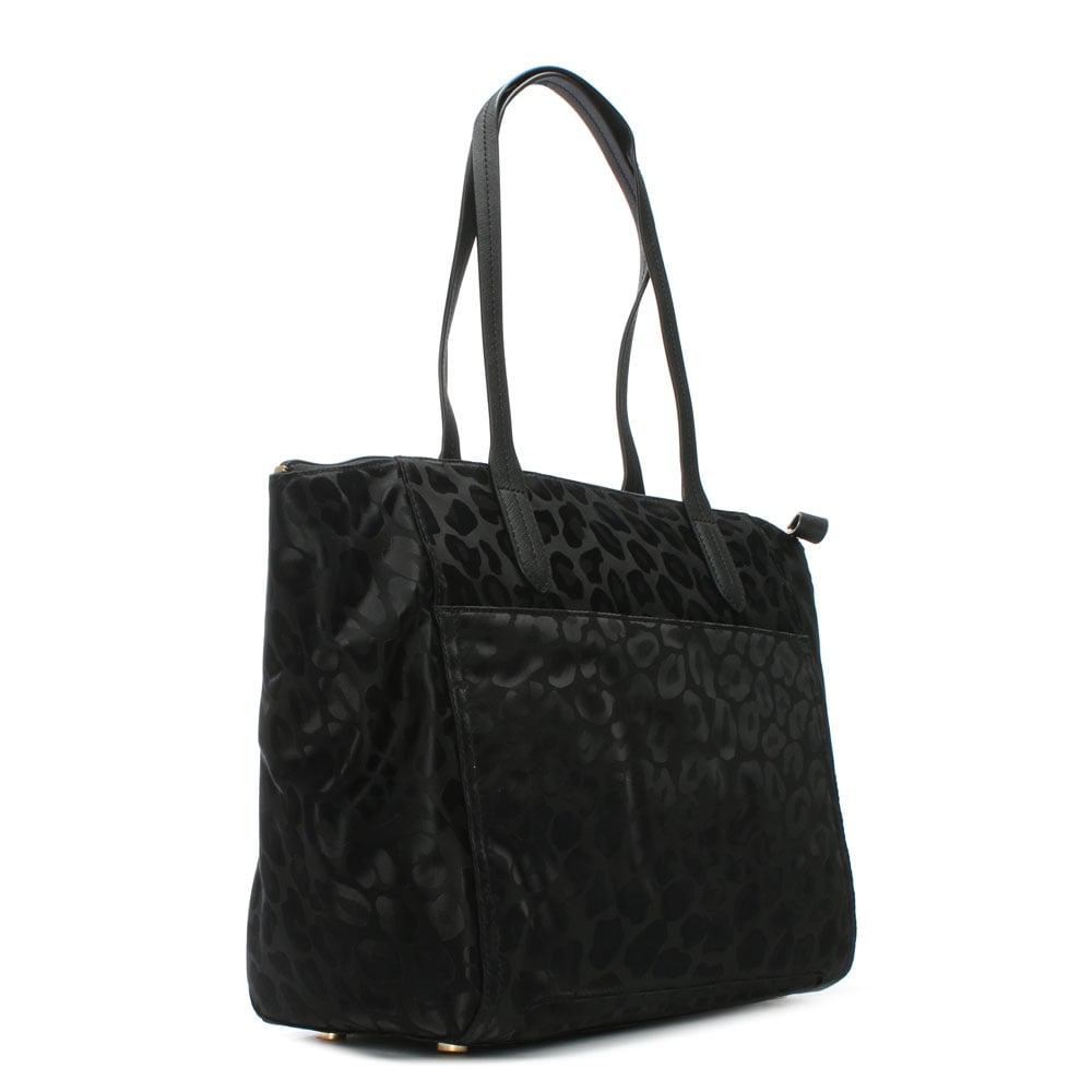 New . Tote Bag by Macy's, Faux leather, Black (Blue inside