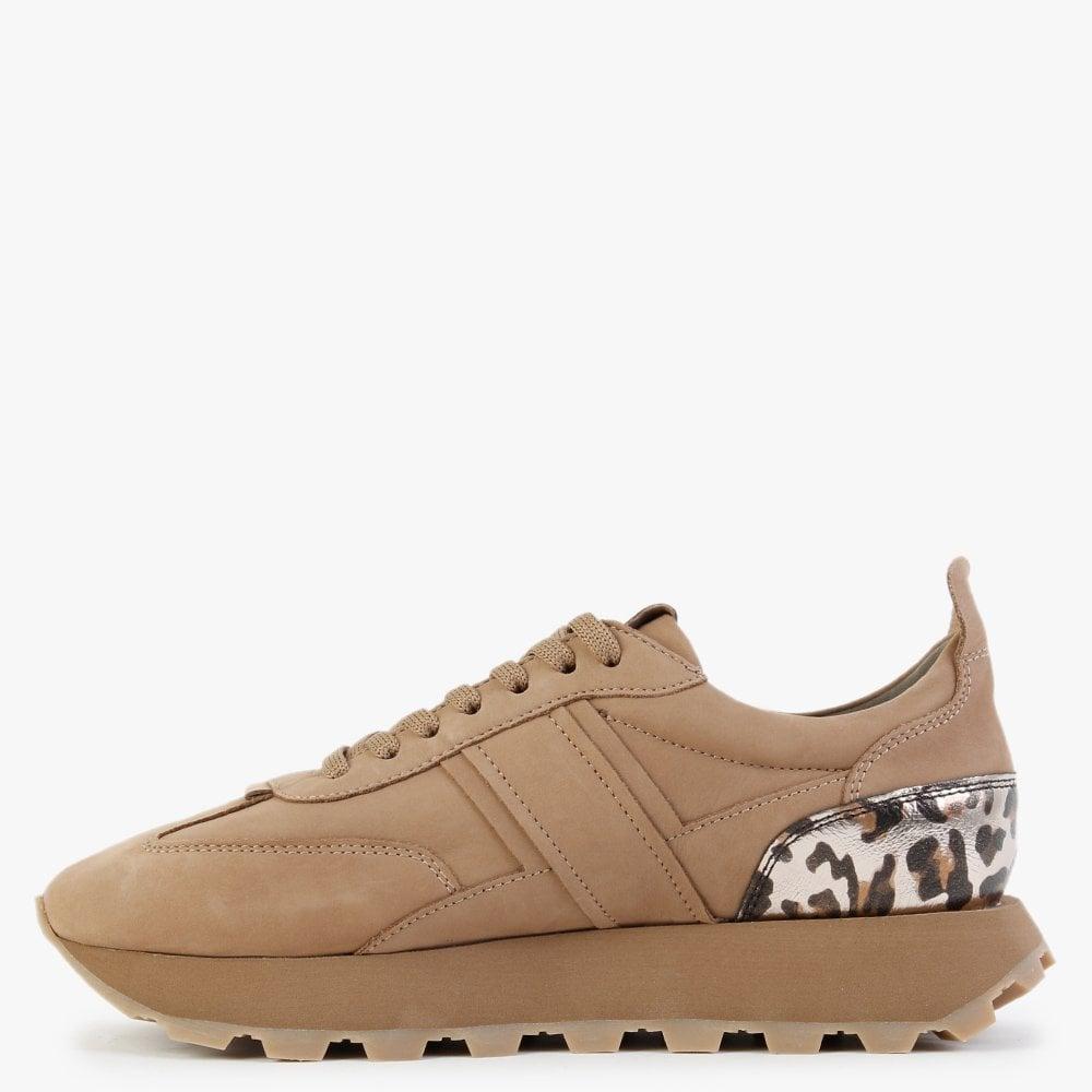 Kennel & Schmenger Kick Camel Nubuck Leopard Trainers in Brown | Lyst