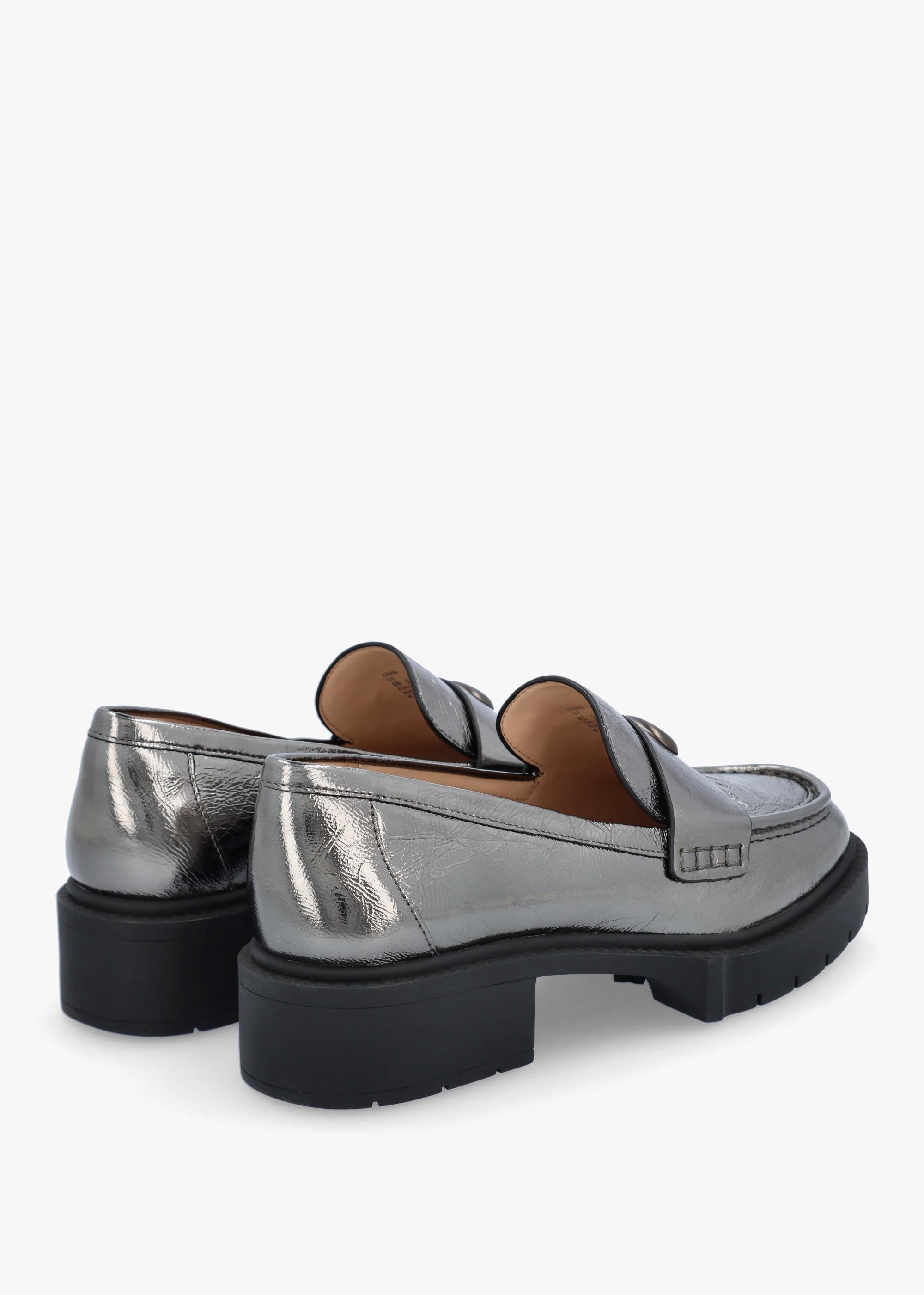 Coach Gray Embossed Leather Lug-Sole Penny Loafers Amazon.com | COACH Declan Loafer Black 7 D (M) | Loafers  main image 3