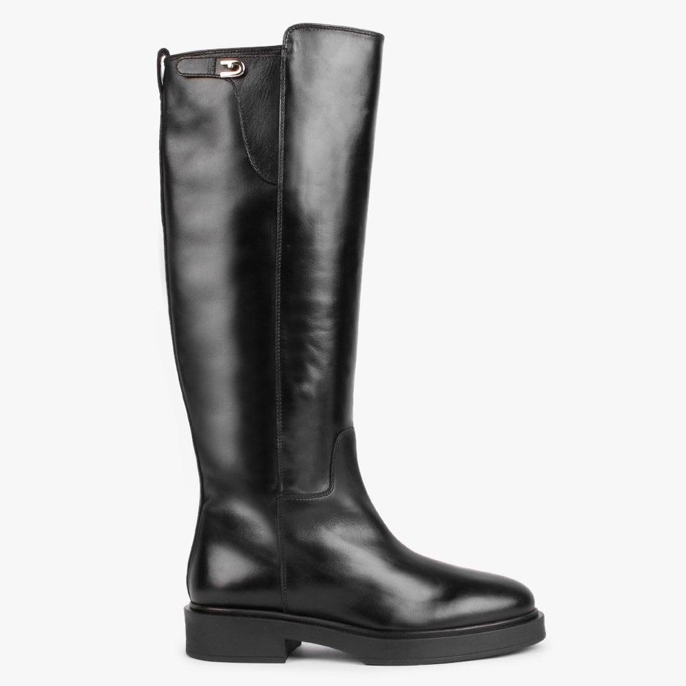 Furla Legacy Black Leather Knee Boots Lyst Canada