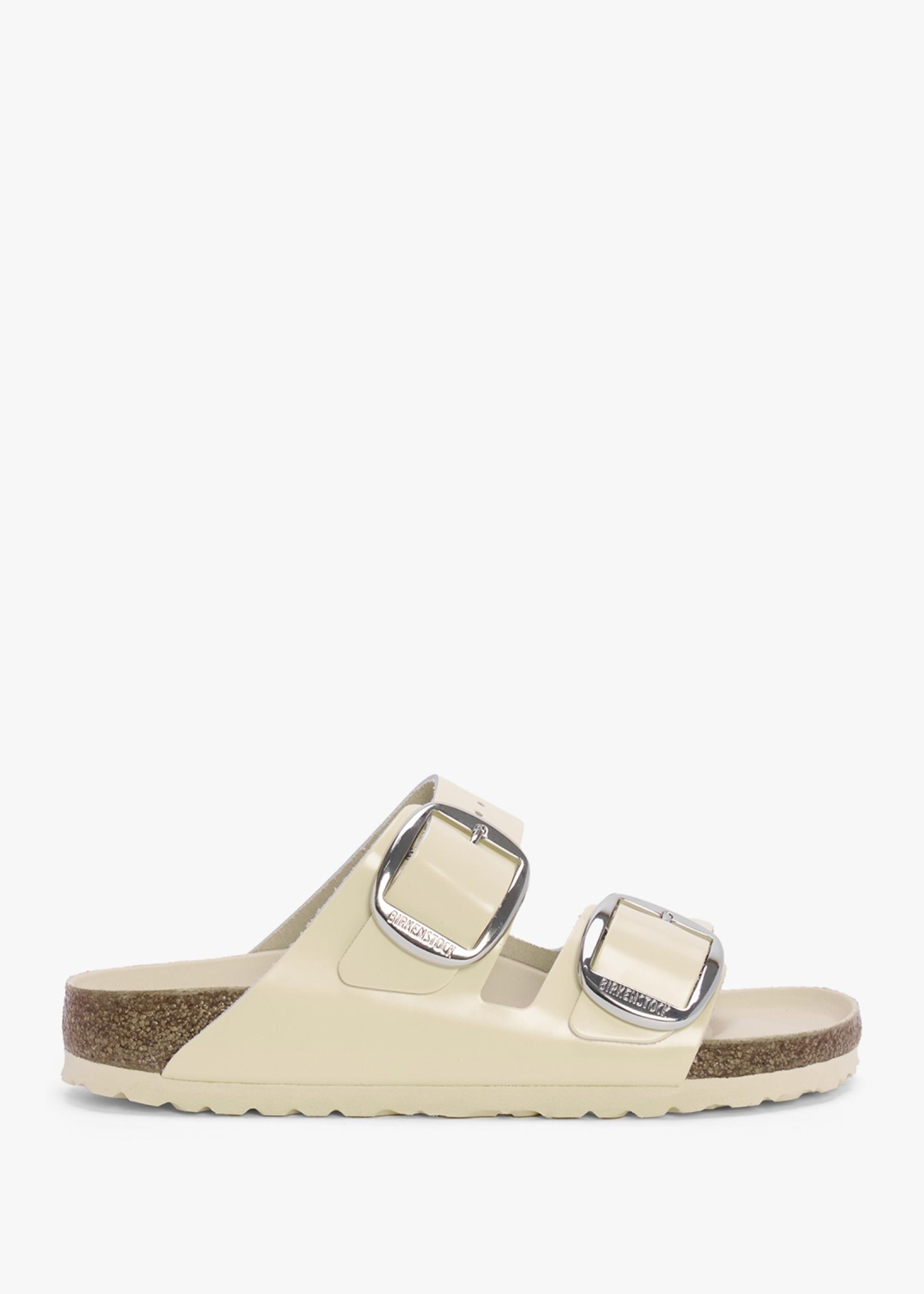 Birkenstock Arizona Big Buckle High Shine Butter Two Bar Mules in Natural |  Lyst