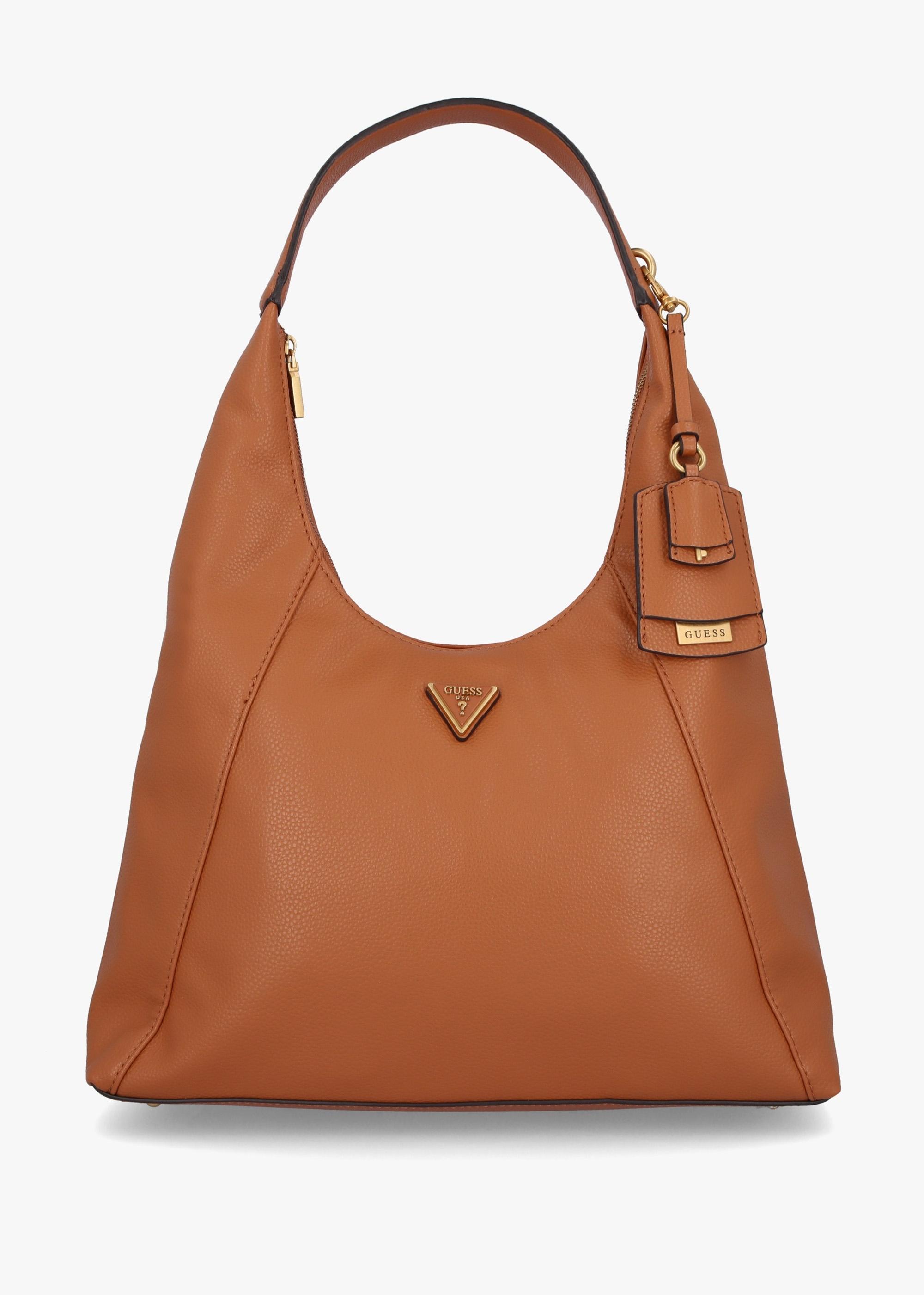 Guess Large Laryn Cognac Hobo Bag in Brown Lyst
