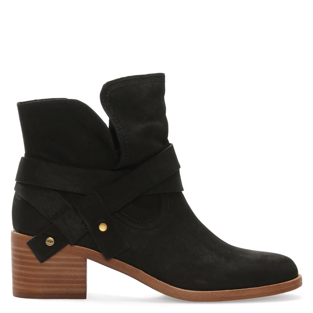 black stacked heel boot