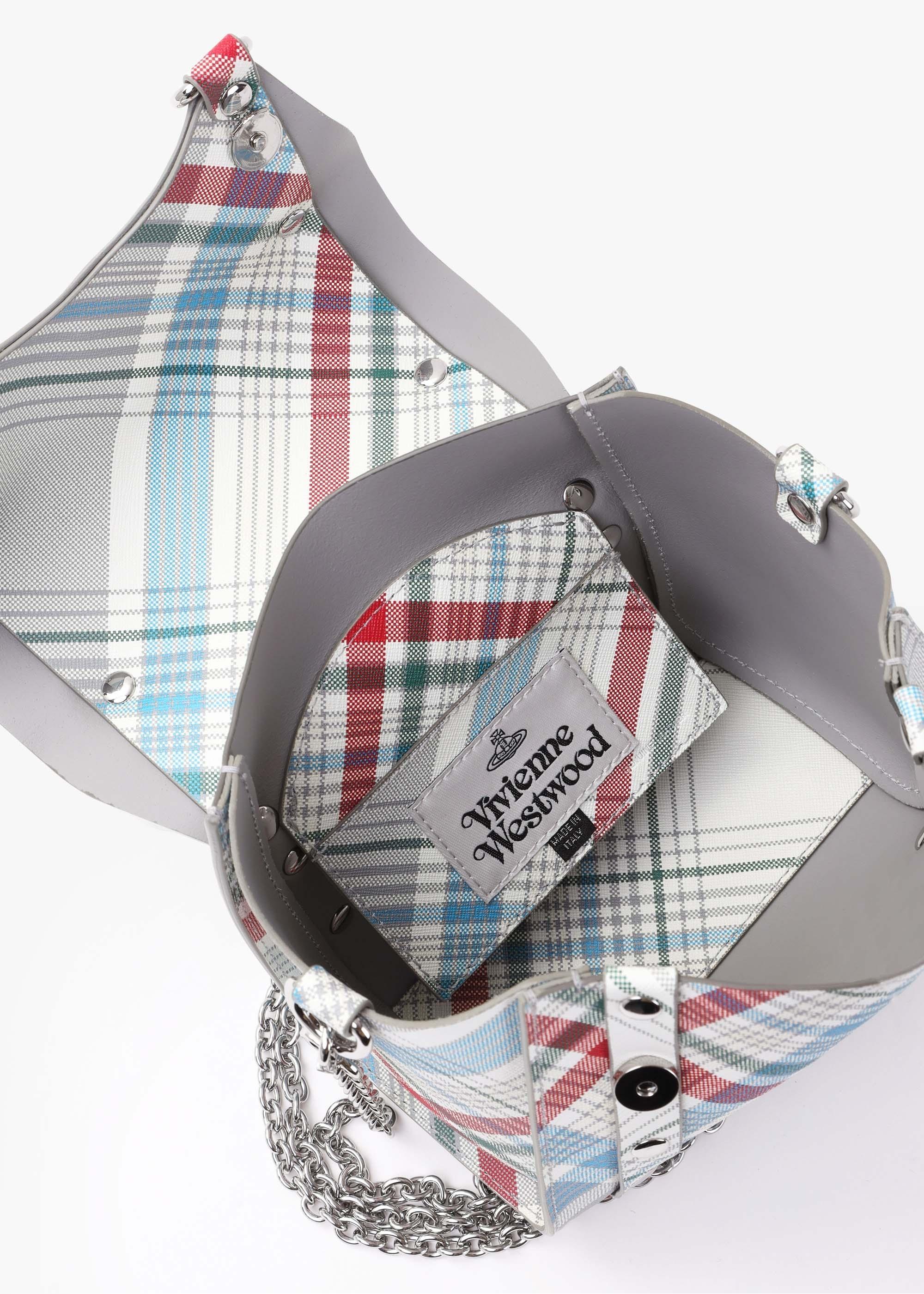 Vivienne Westwood Betty Mini Madras Check Leather Tote Bag