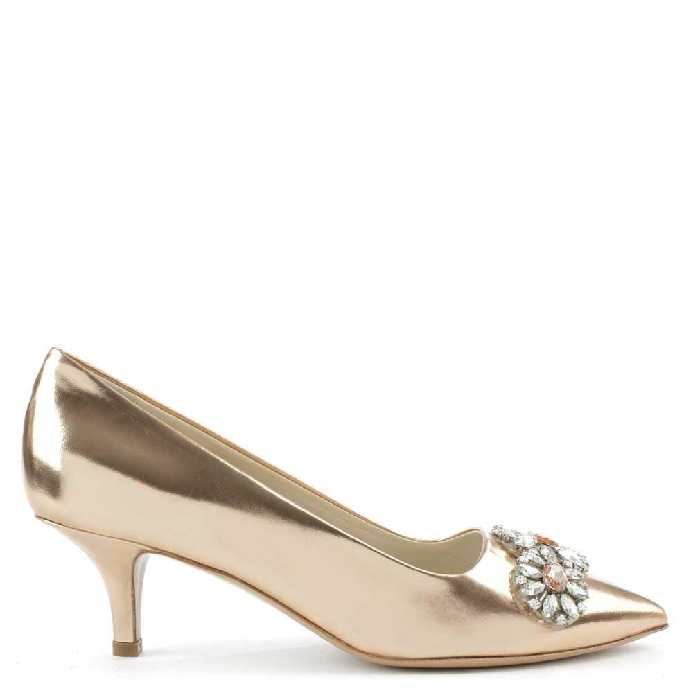 rose gold kitten heel pumps