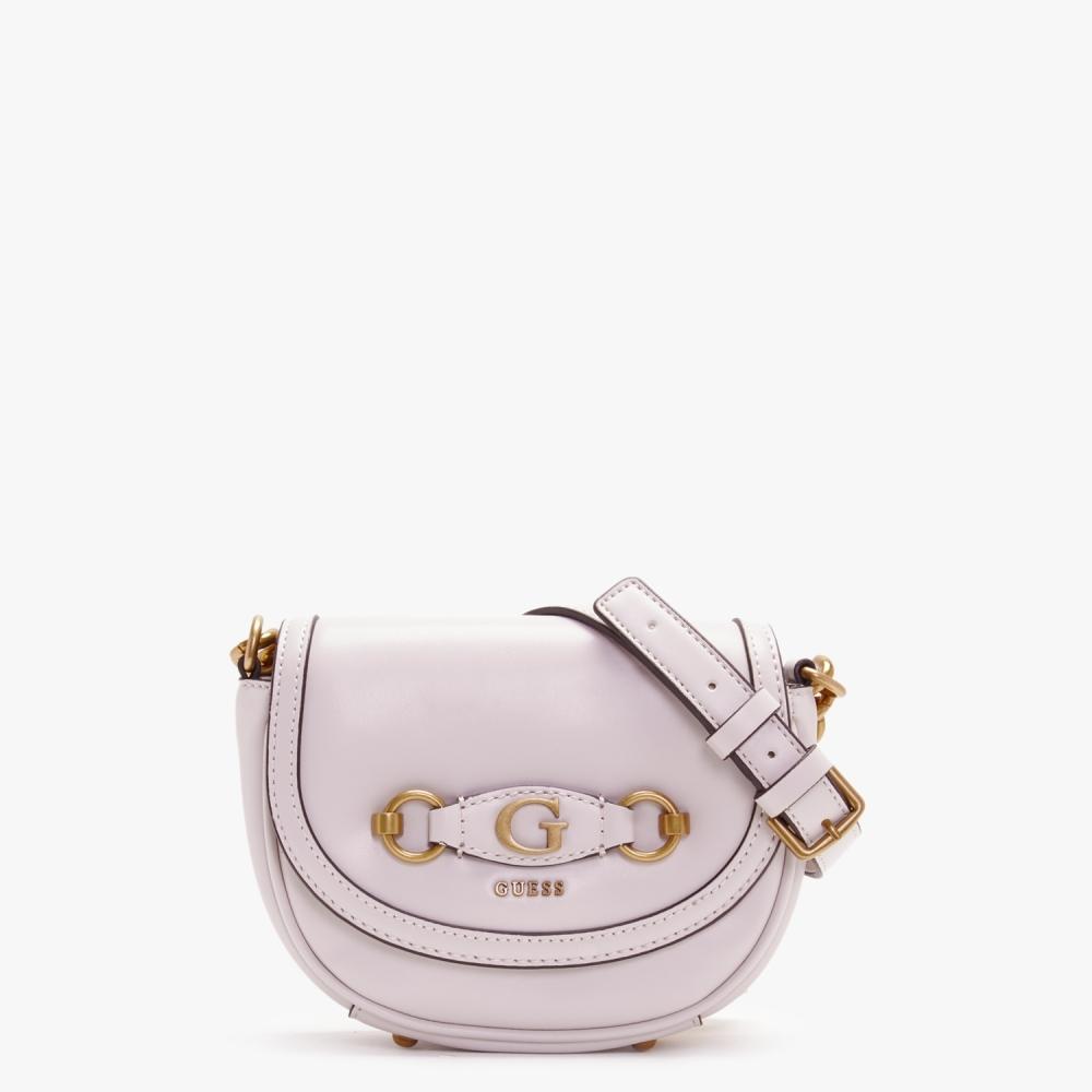 Guess Mini Izzy Dove Flap Crossbody Bag in Pink Lyst