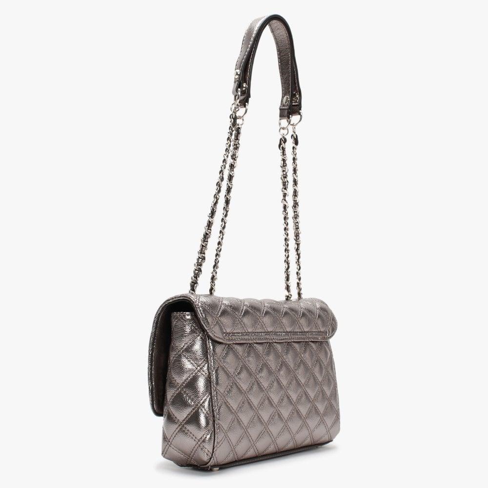 Guess Cessily Quilted Convertible Pewter Cross-body Bag | Lyst