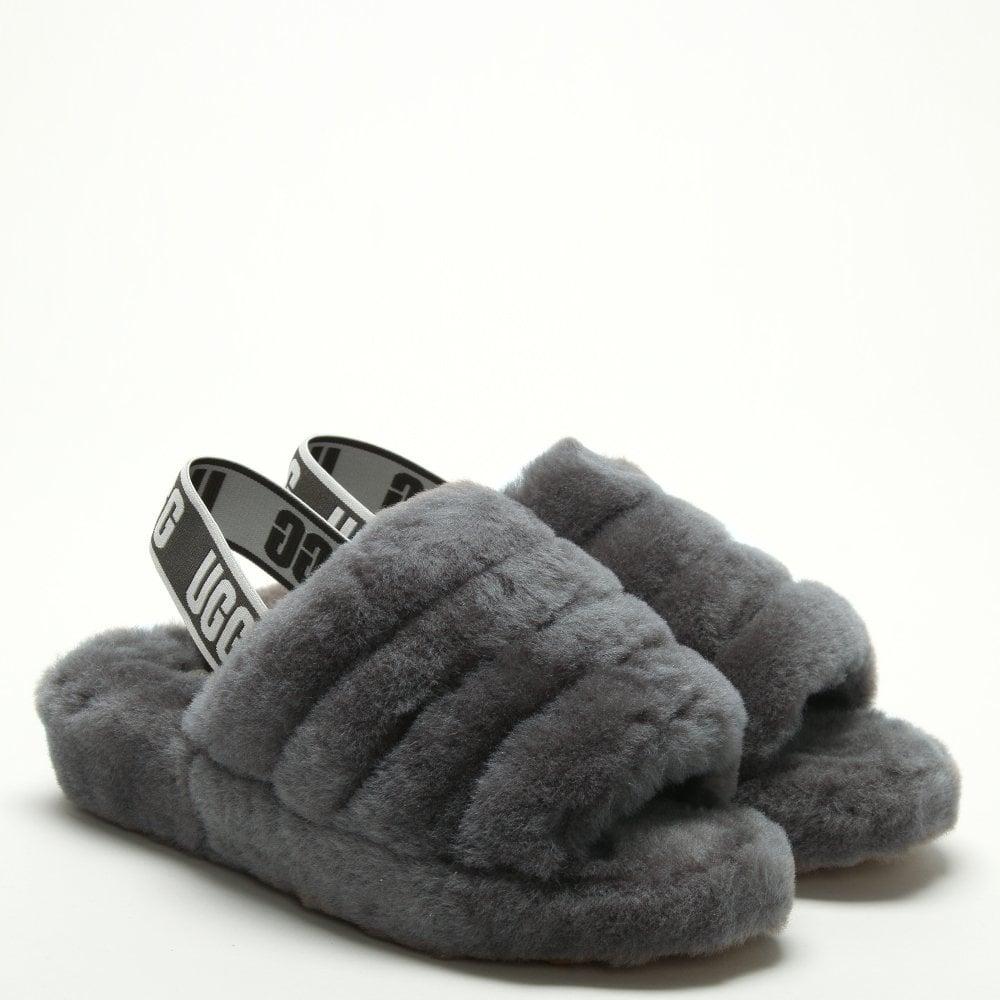 grey ugg slides