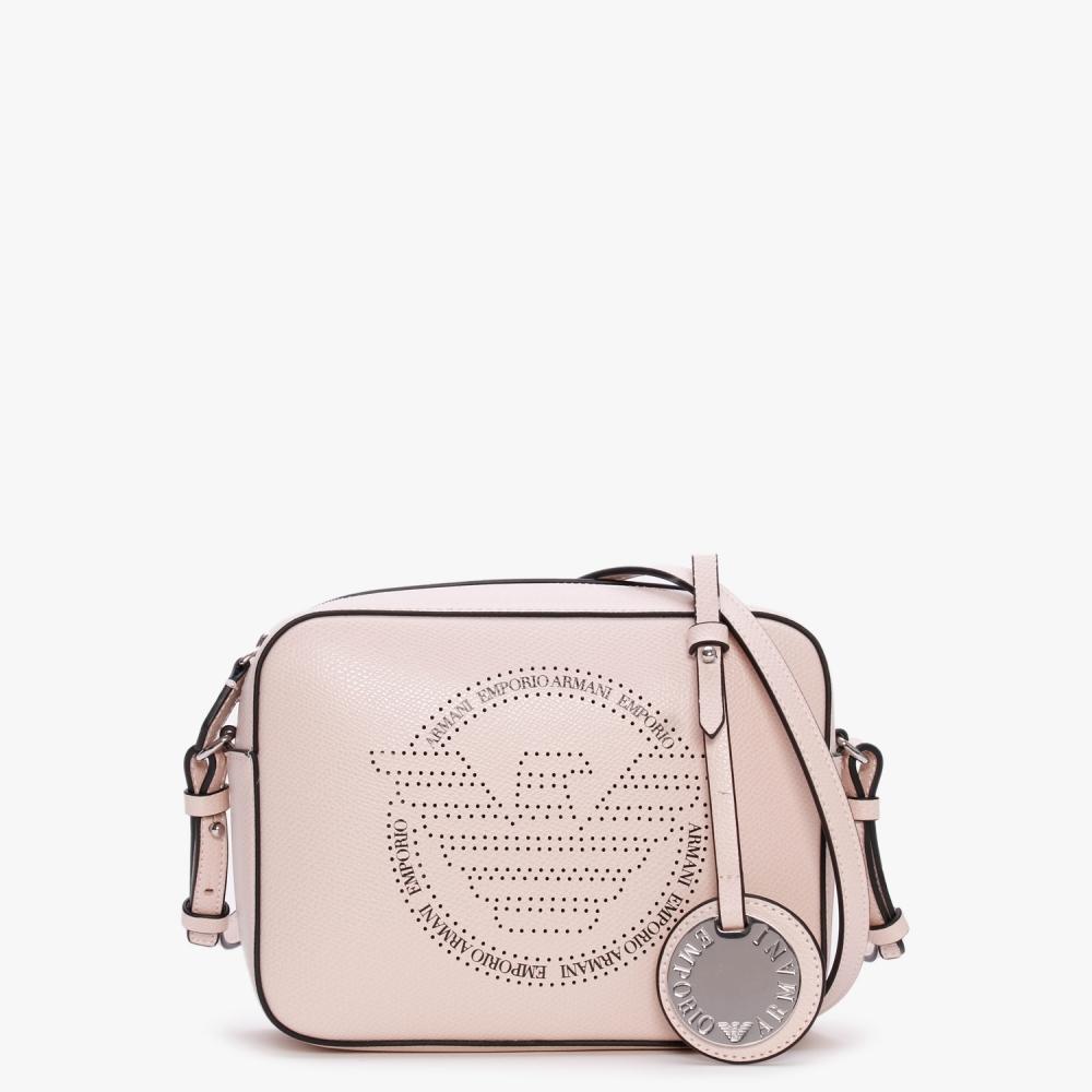 Emporio Armani Frida Nude Perforated Logo Camera Bag in Pink Lyst