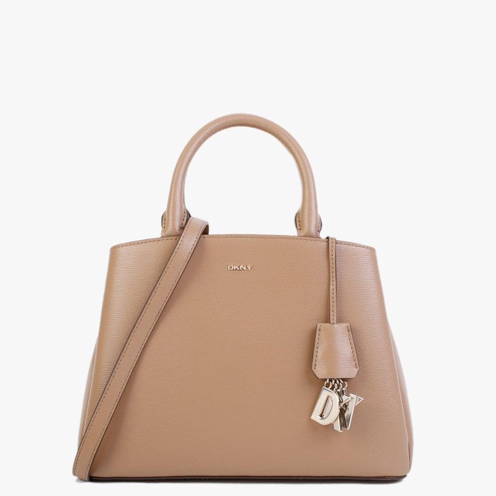 DKNY Medium Paige Cashew Leather Dome Satchel Bag in Natural Lyst Canada